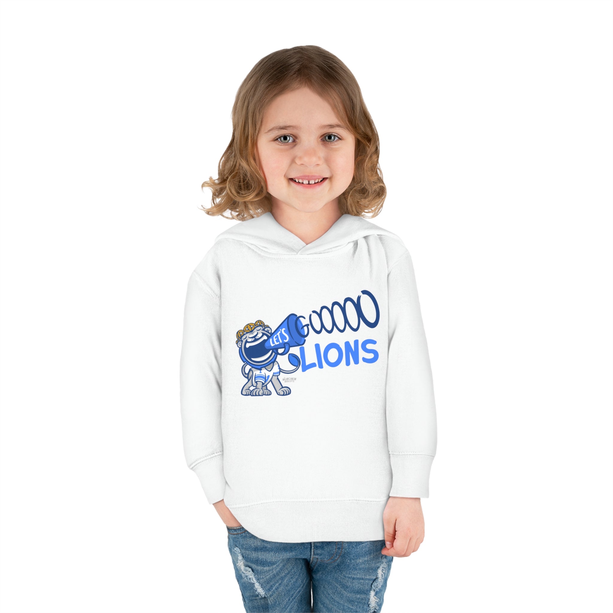 Toddler Pullover Fleece Hoodie - Let's Go - Lil' Miss Roary DET Football