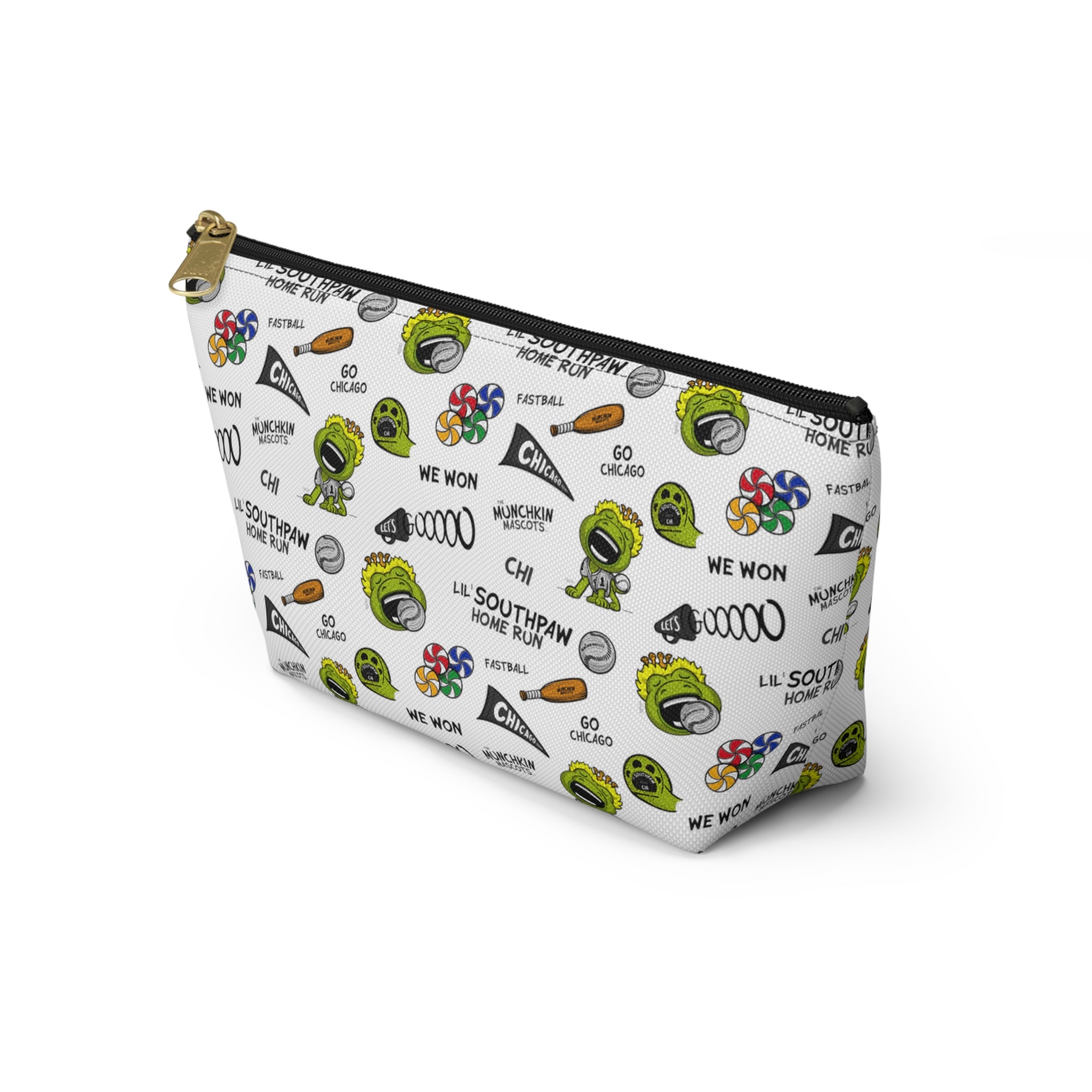 Accessory Pouch w T-bottom - Pattern - Lil' Southpaw CHI Baseball