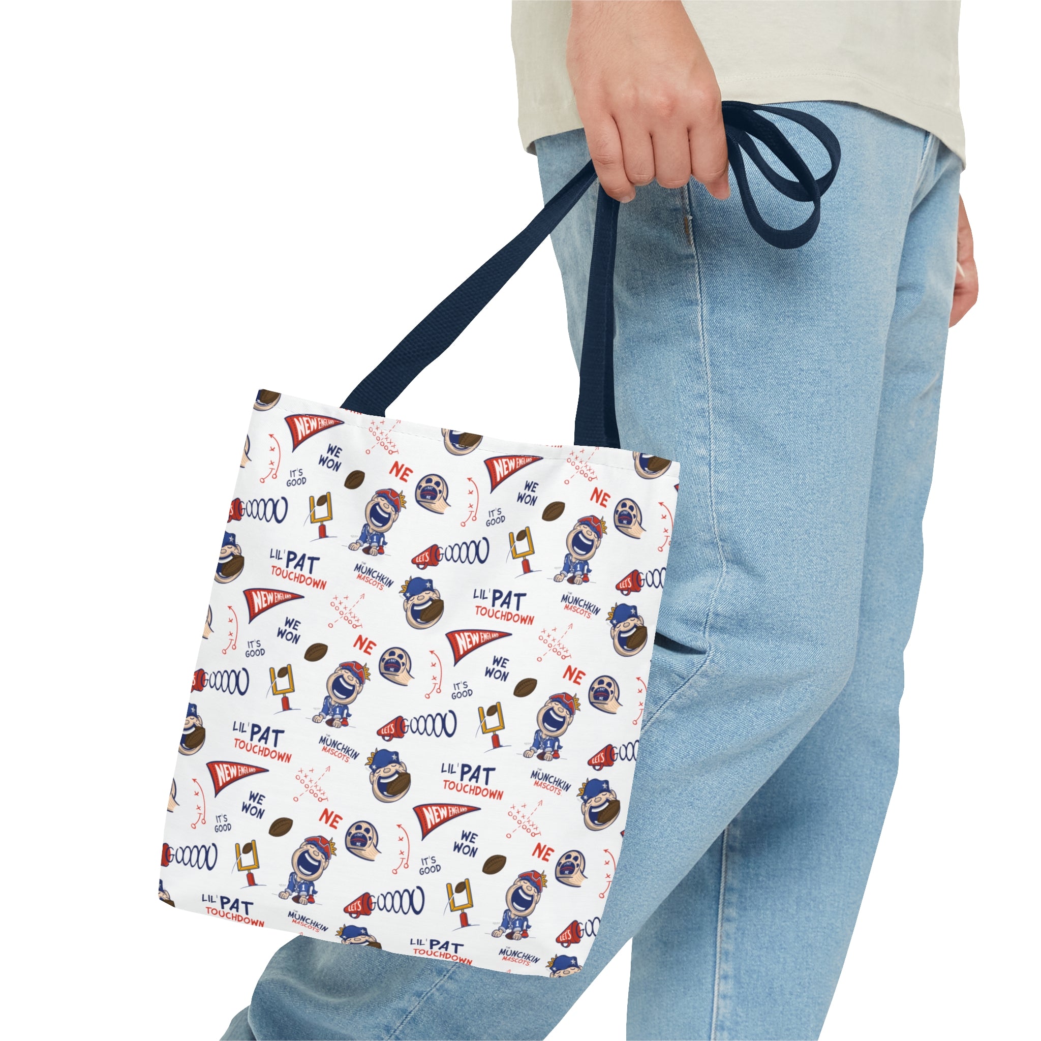 Tote Bag (AOP) - Pattern - Lil' Pat NE Football