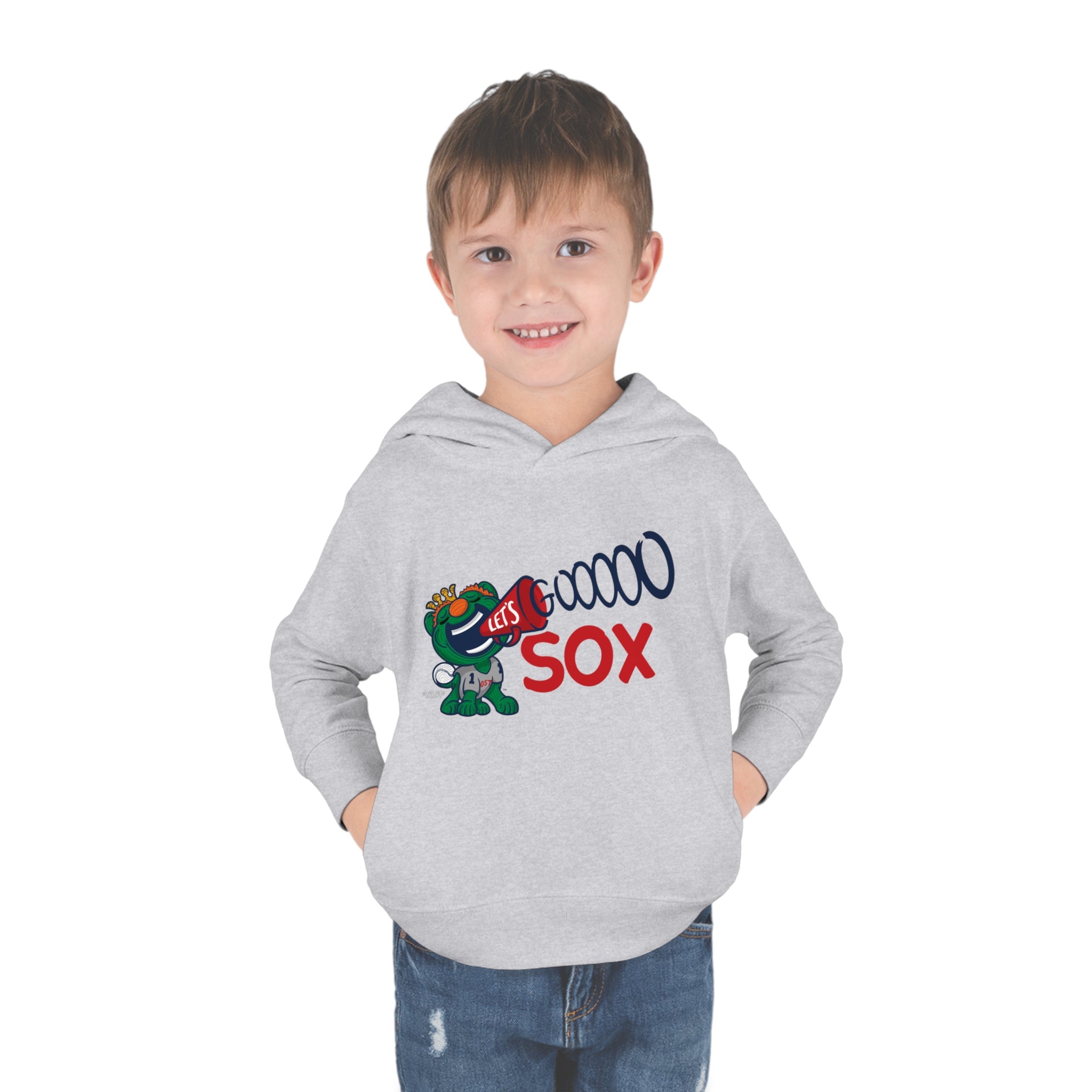 Toddler Pullover Fleece Hoodie - Let's Go - Lil' Wally BOS Baseball