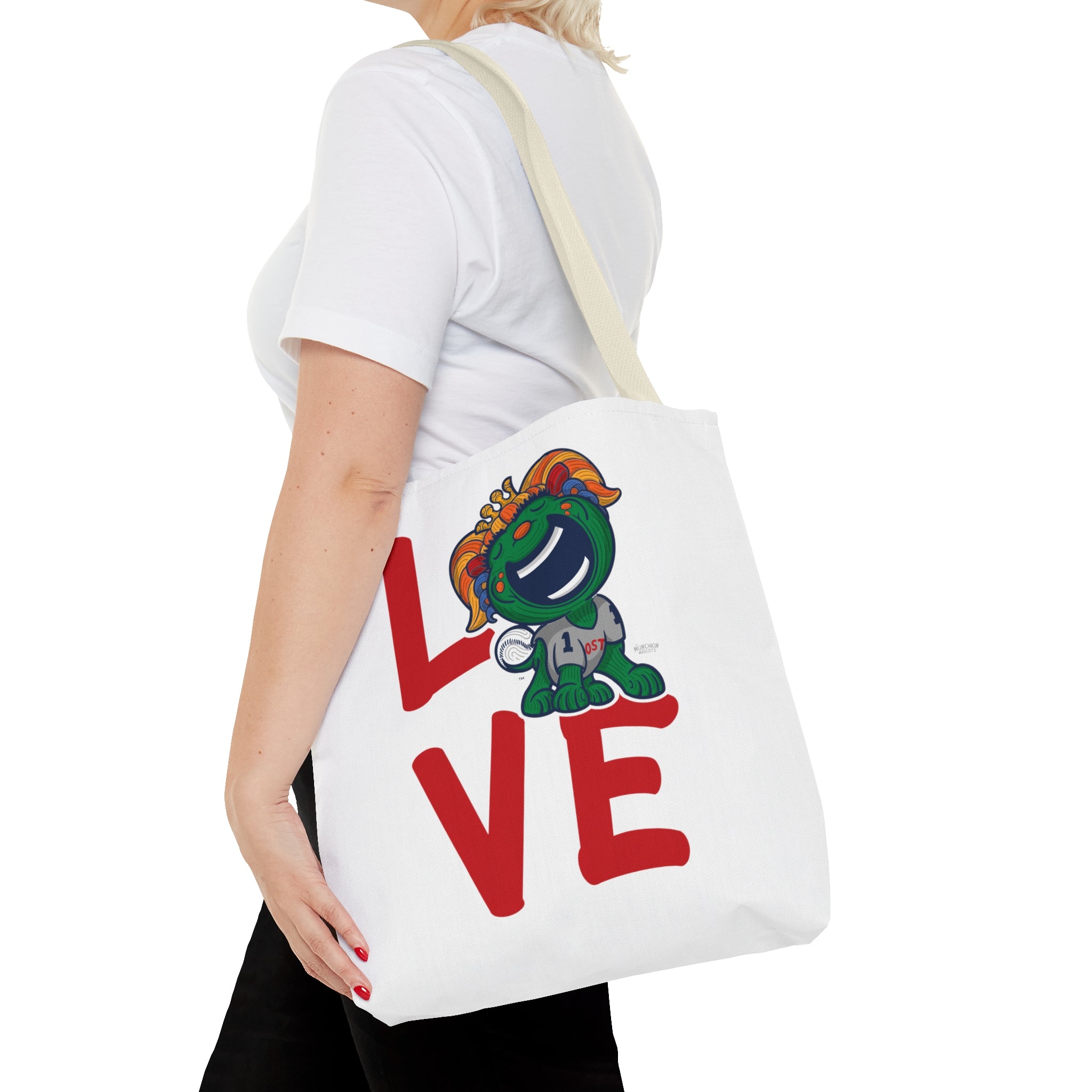 Tote Bag (AOP) - LOVE + Lets Go - Lil' Miss Tessie BOS Baseball