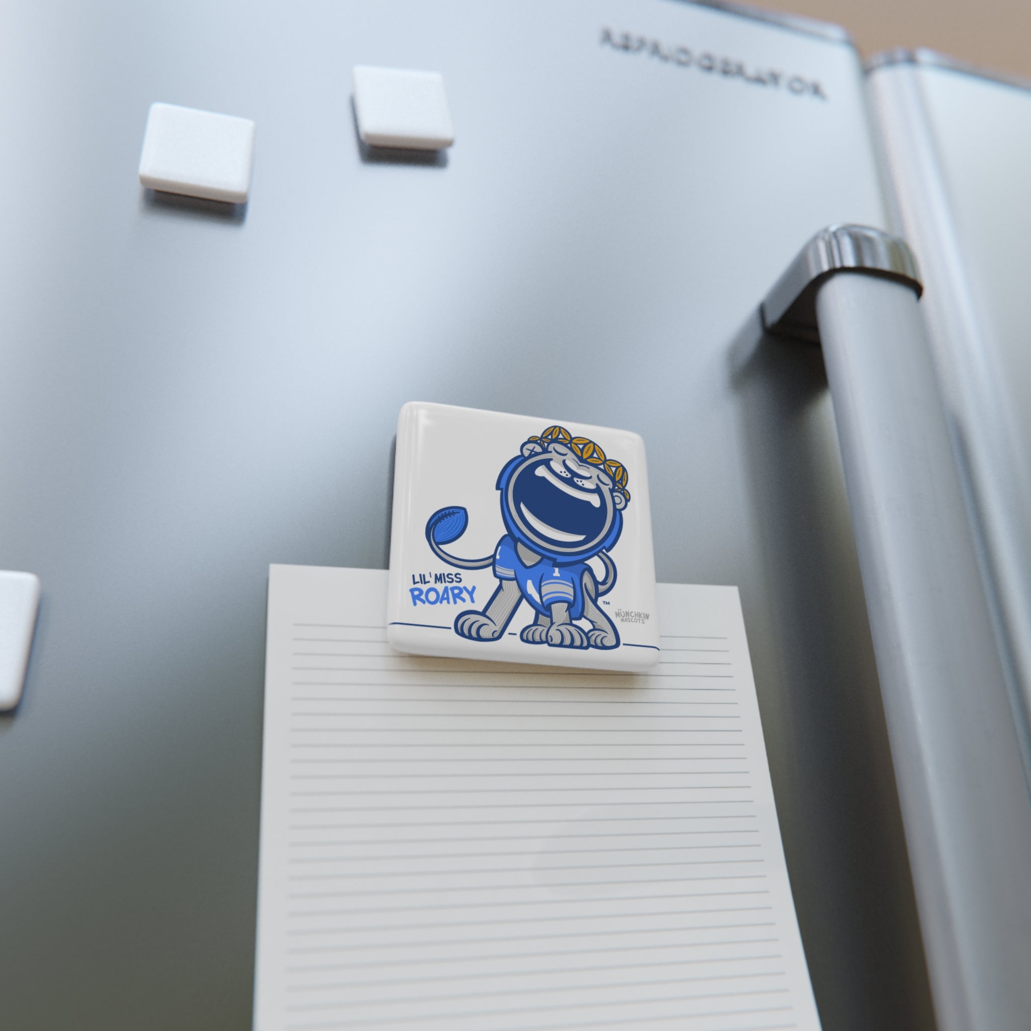 Detroit Football Porcelain Magnet Lil' Miss Roary 'Munchkin Mascot' | Hand-Drawn Art | Gifts for Kids