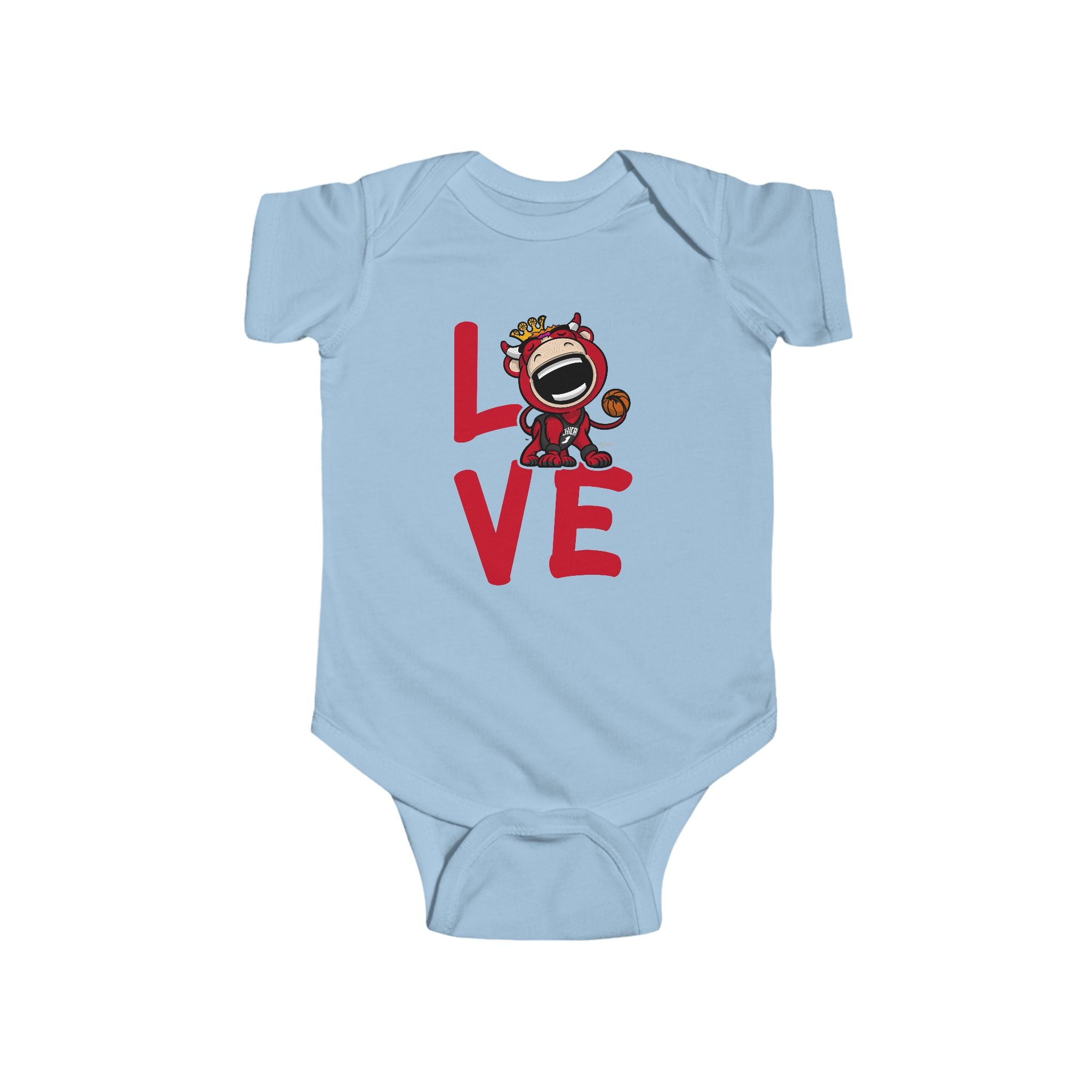 Chicago Basketball Newborn & Infant Lil' Benny 'LOVE' Jersey Bodysuit | Hand-Drawn Art | Gifts for Newborns