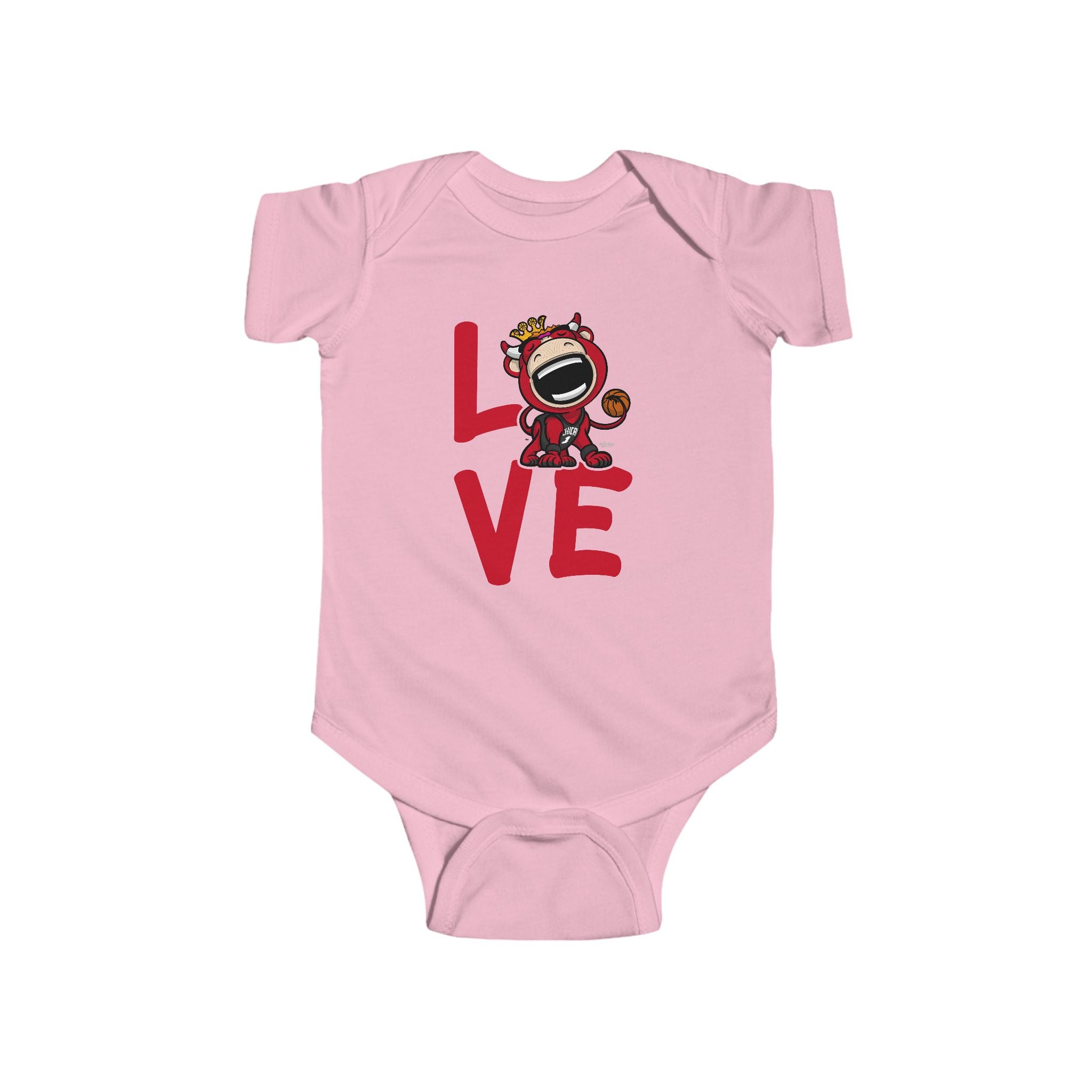 Chicago Basketball Newborn & Infant Lil' Benny 'LOVE' Jersey Bodysuit | Hand-Drawn Art | Gifts for Newborns