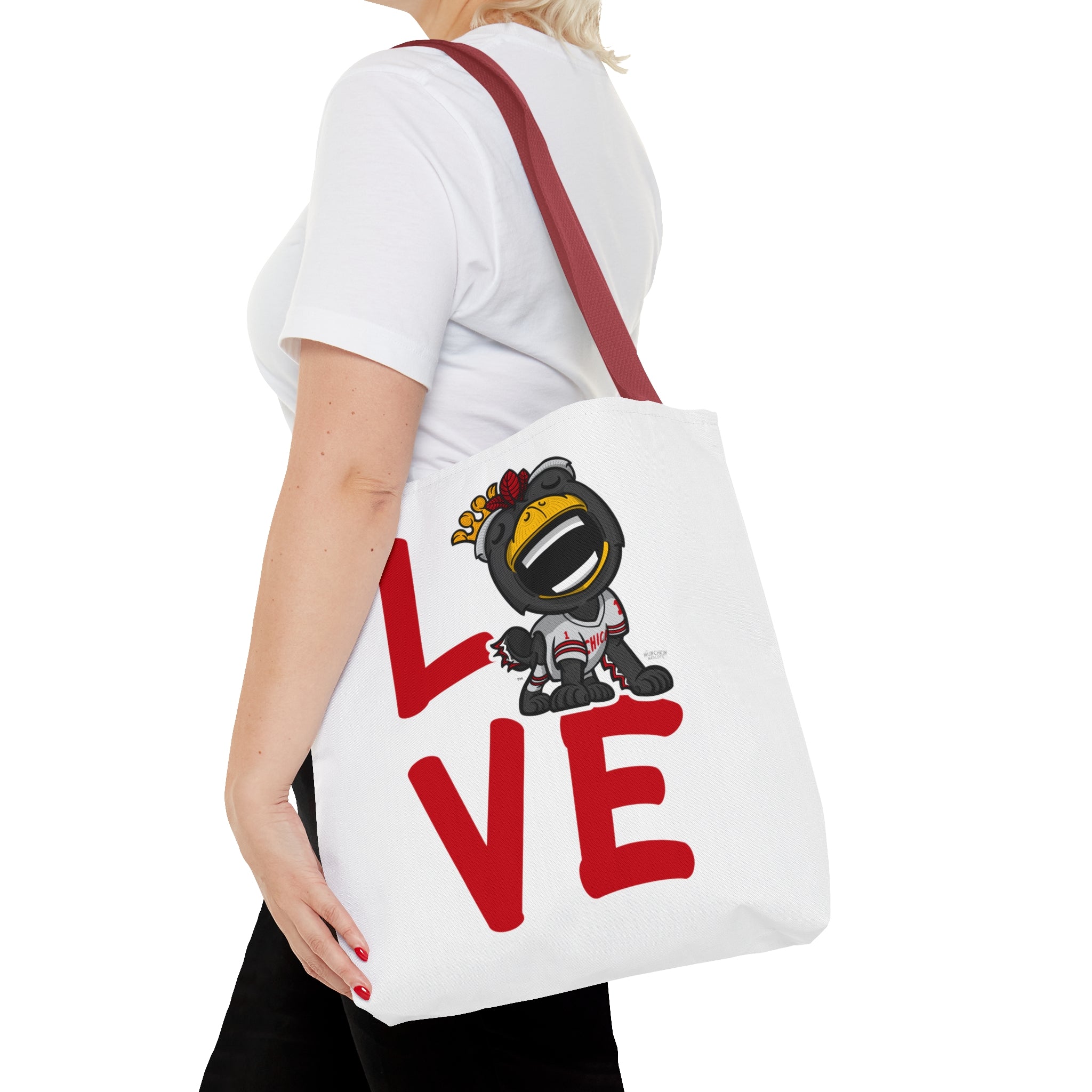 Tote Bag (AOP) - LOVE + Lets Go - Lil' Tommy CHI Hockey