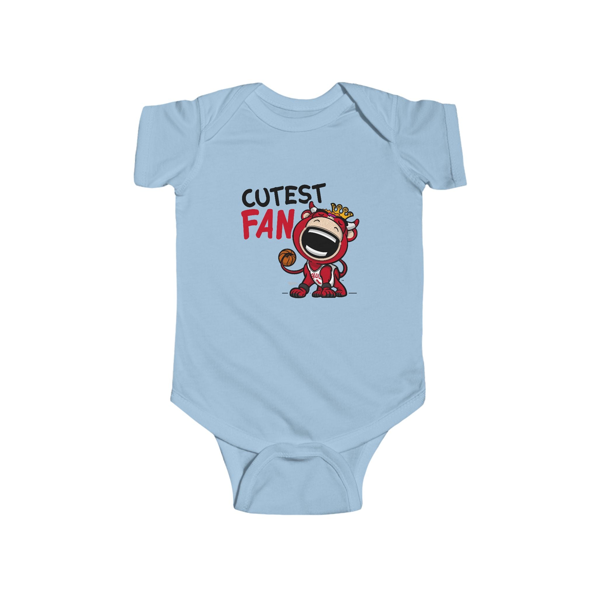 Chicago Basketball Newborn & Infant Lil' Benny 'Cutest Fan' Jersey Bodysuit | Hand-Drawn Art | Gifts for Newborns