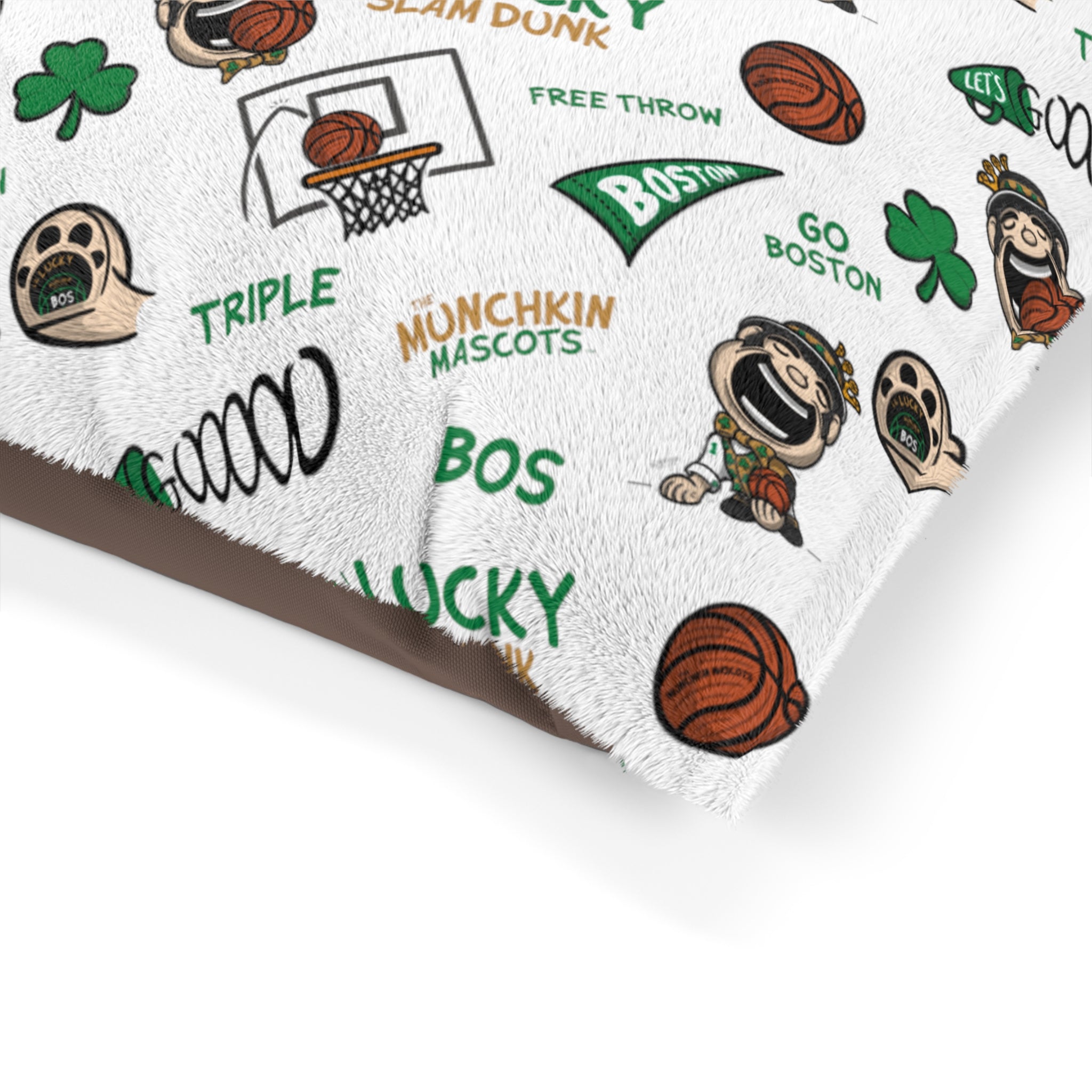 Pet Bed- Lets Go + Pattern - Lil' Lucky BOS Basketball