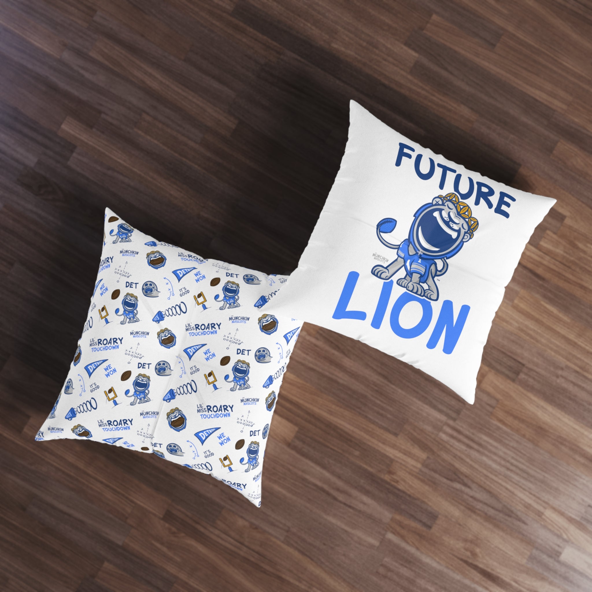 Tufted Floor Pillow, Square - Pattern + Future - Lil' Miss Roary DET Football