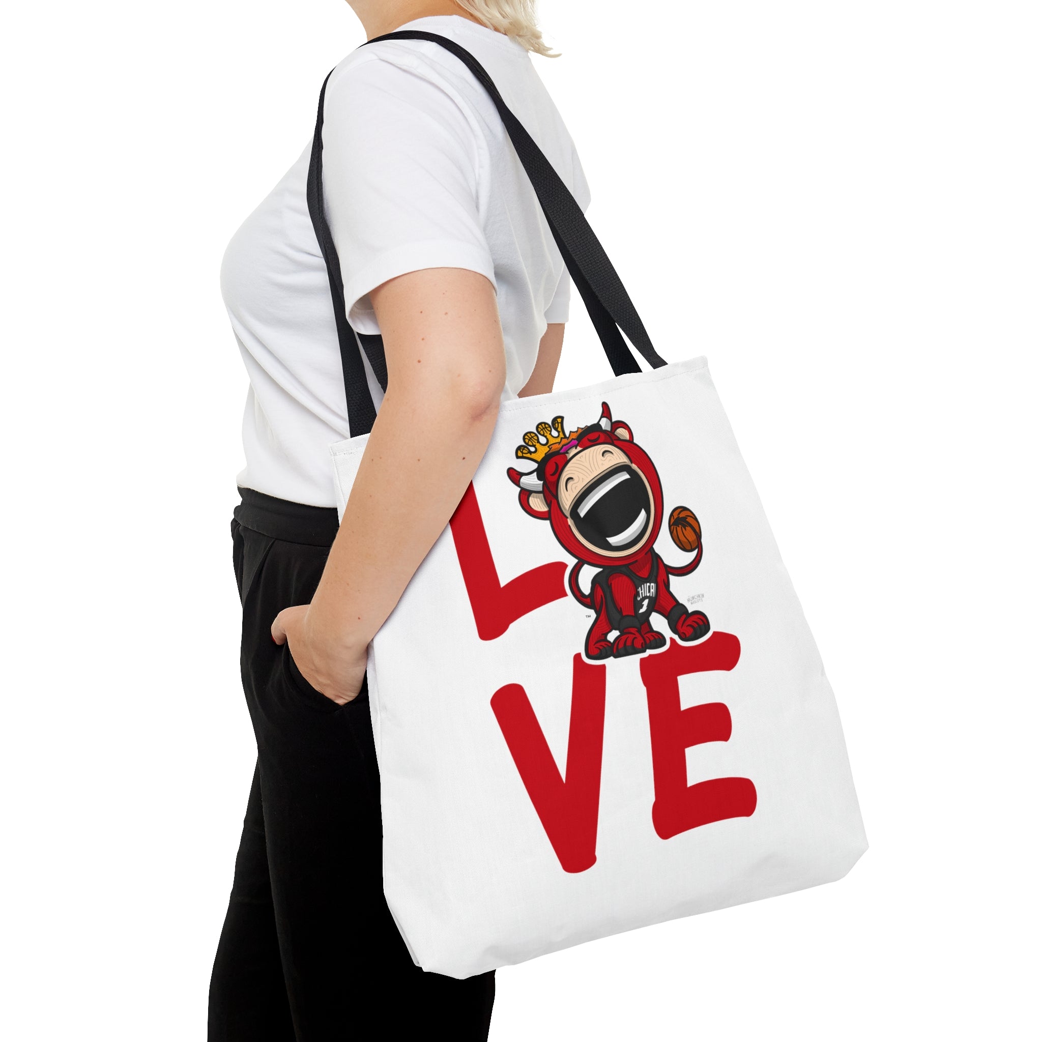 Tote Bag (AOP) - LOVE + Lets Go - Lil' Benny CHI Basketball