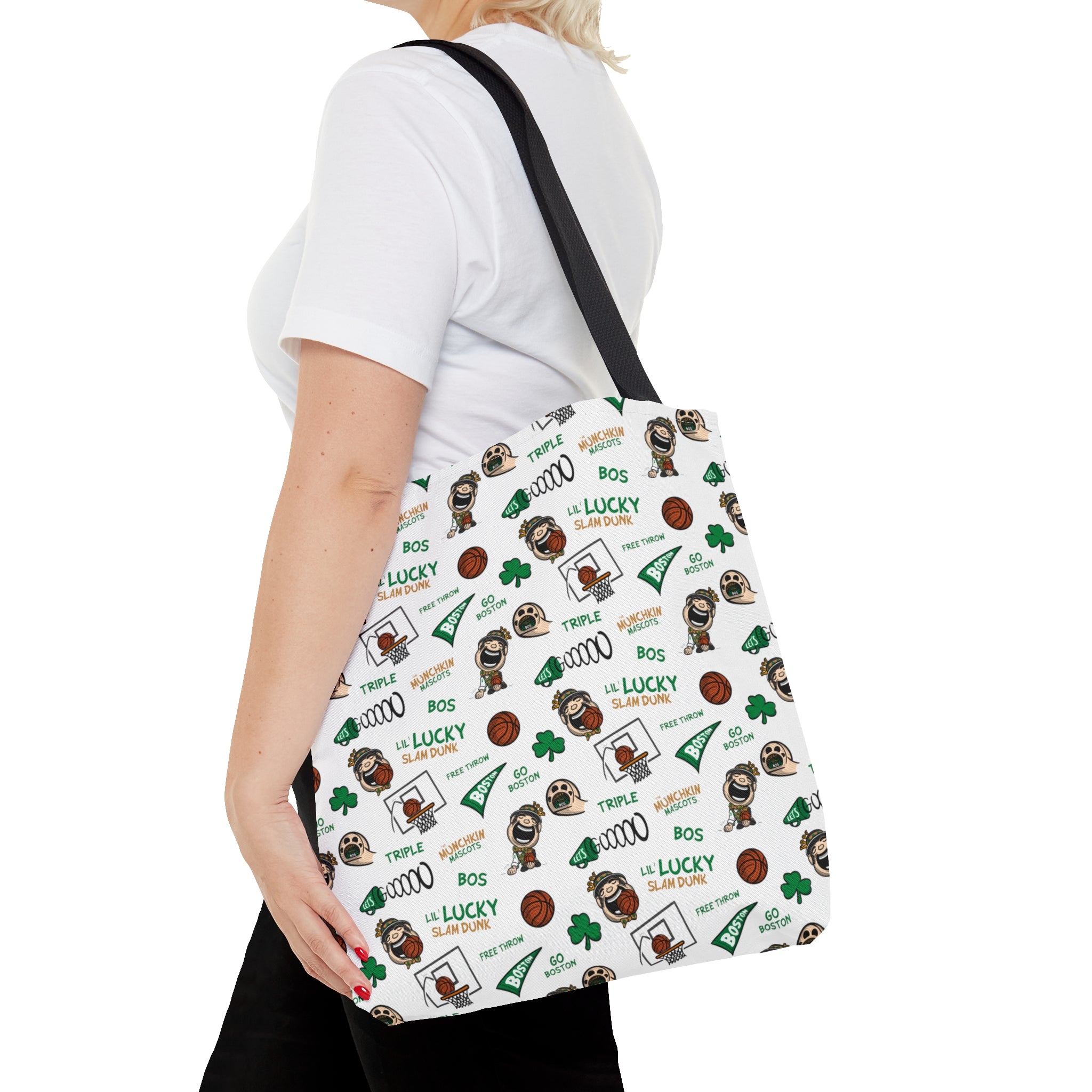 Tote Bag (AOP) - Pattern - Lil' Lucky BOS Basketball