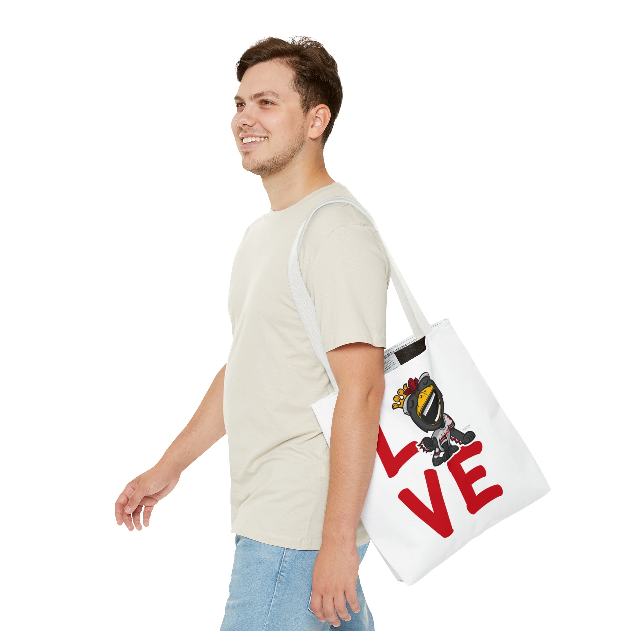 Tote Bag (AOP) - LOVE + Lets Go - Lil' Tommy CHI Hockey