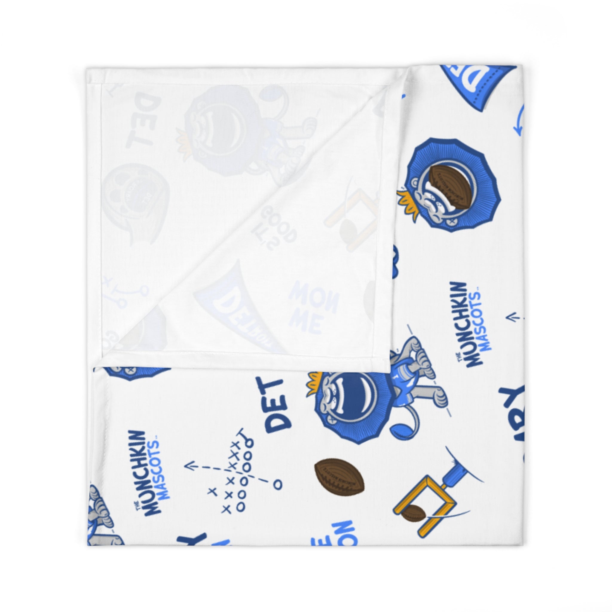 Detroit Football  Baby Swaddle Blanket Lil' Roary Pattern | Hand-Drawn Art | Gifts for Newborns