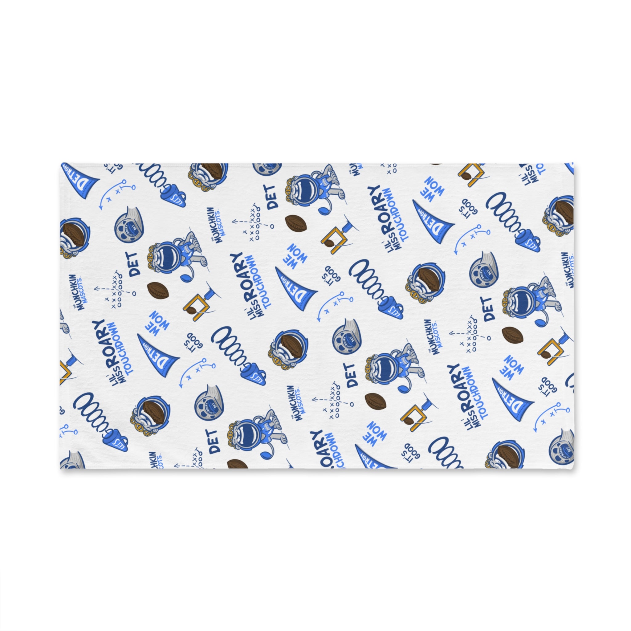 Detroit Football Hand Towel Lil' Miss Roary Pattern | Hand-Drawn Art | Gifts for Kids