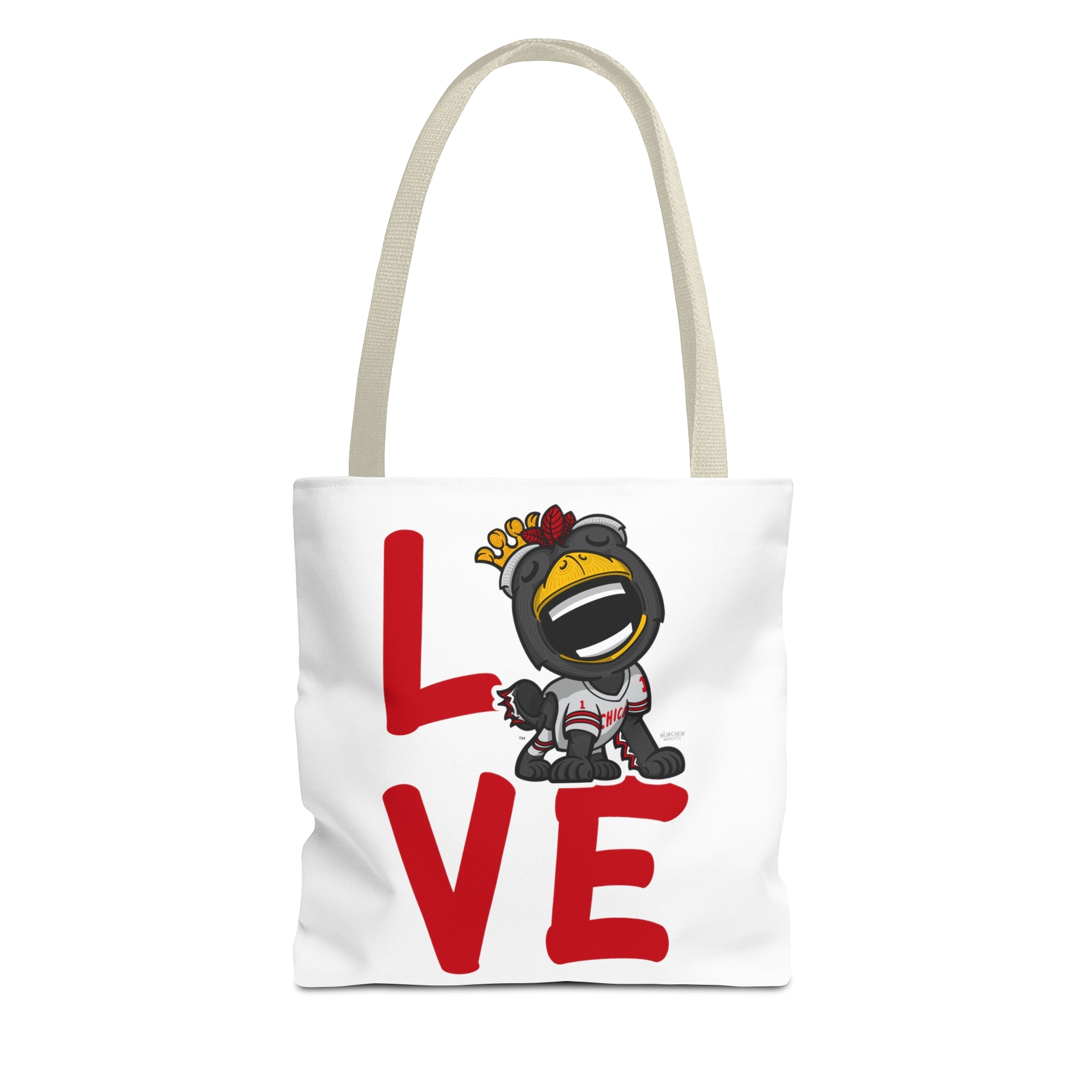 Tote Bag (AOP) - LOVE + Lets Go - Lil' Tommy CHI Hockey