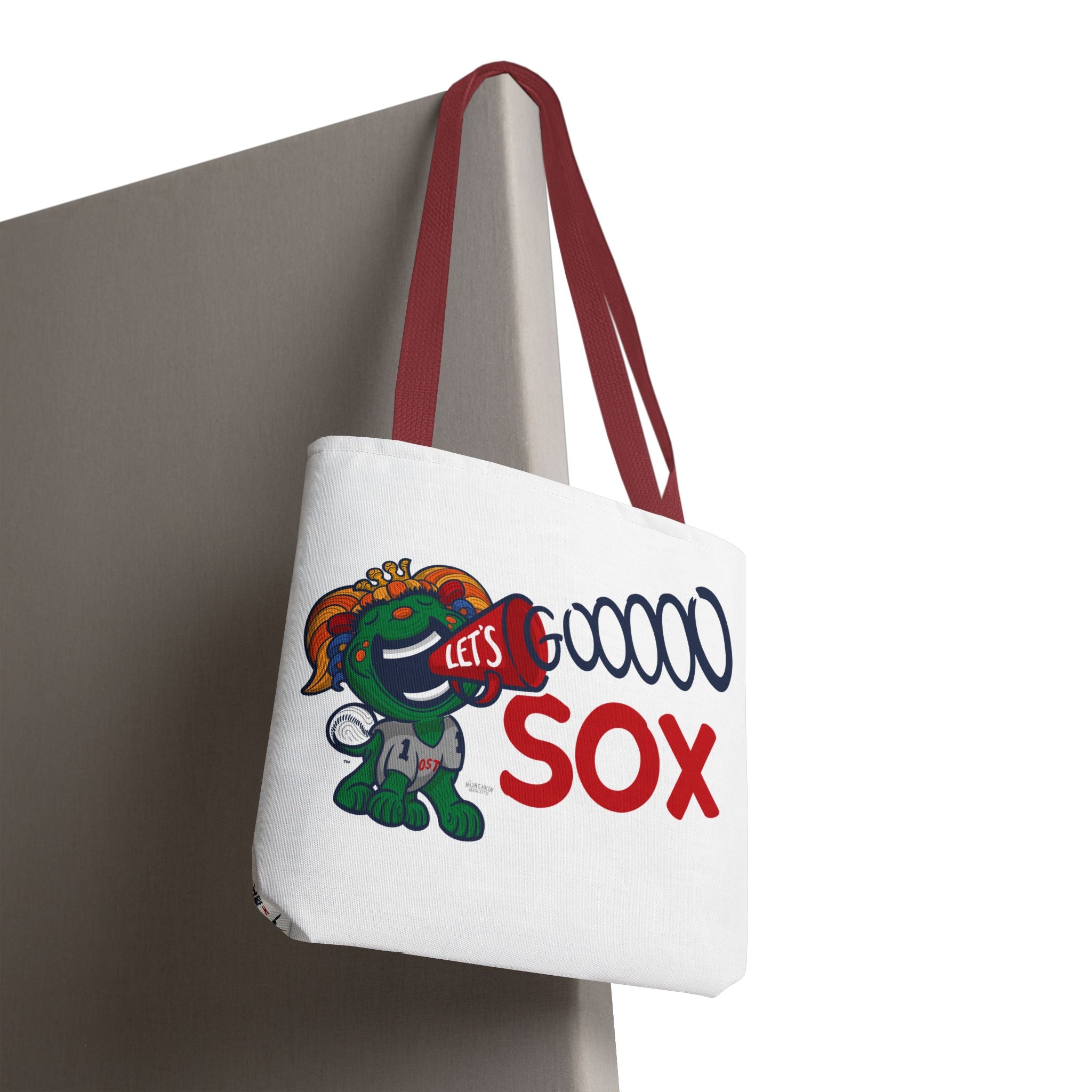 Boston Baseball Tote Bag Lil' Miss Tessie 'Let's Go' + Pattern | Hand-Drawn Art | Gifts for Parents