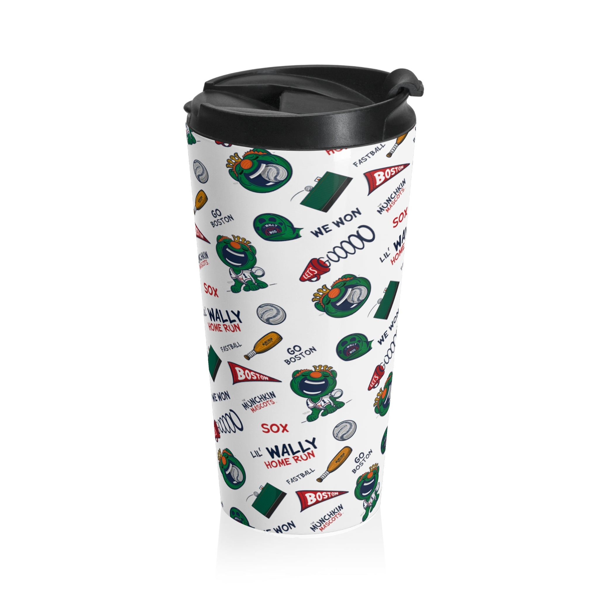 Stainless Steel Travel Mug - Lil' Wally BOS Baseball