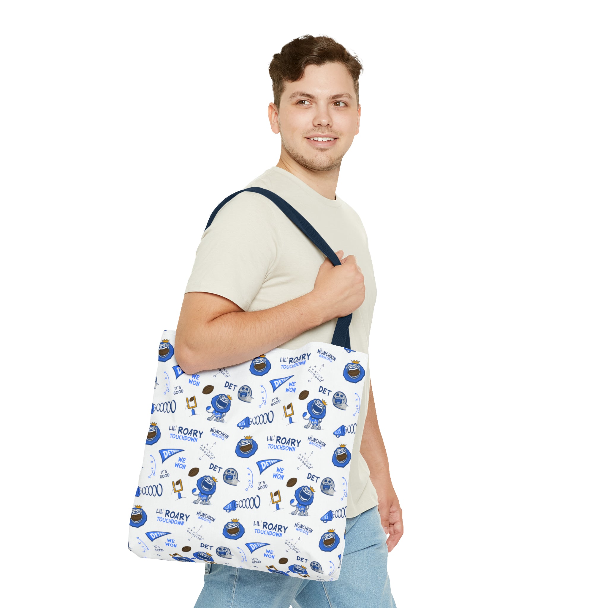 Tote Bag (AOP) - Pattern - Lil' Roary DET Football