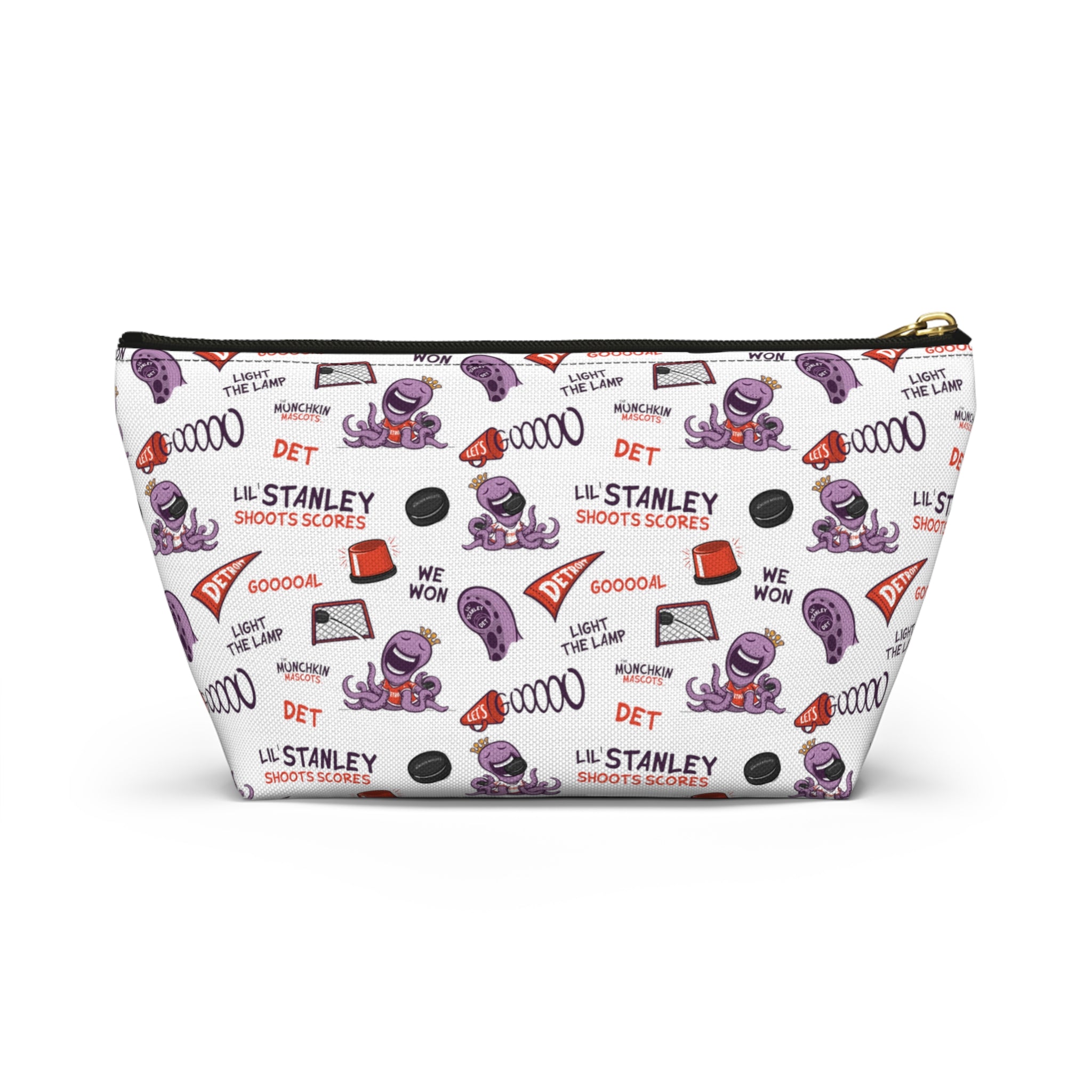 Accessory Pouch w T-bottom - Pattern - Lil' Stanley DET Hockey