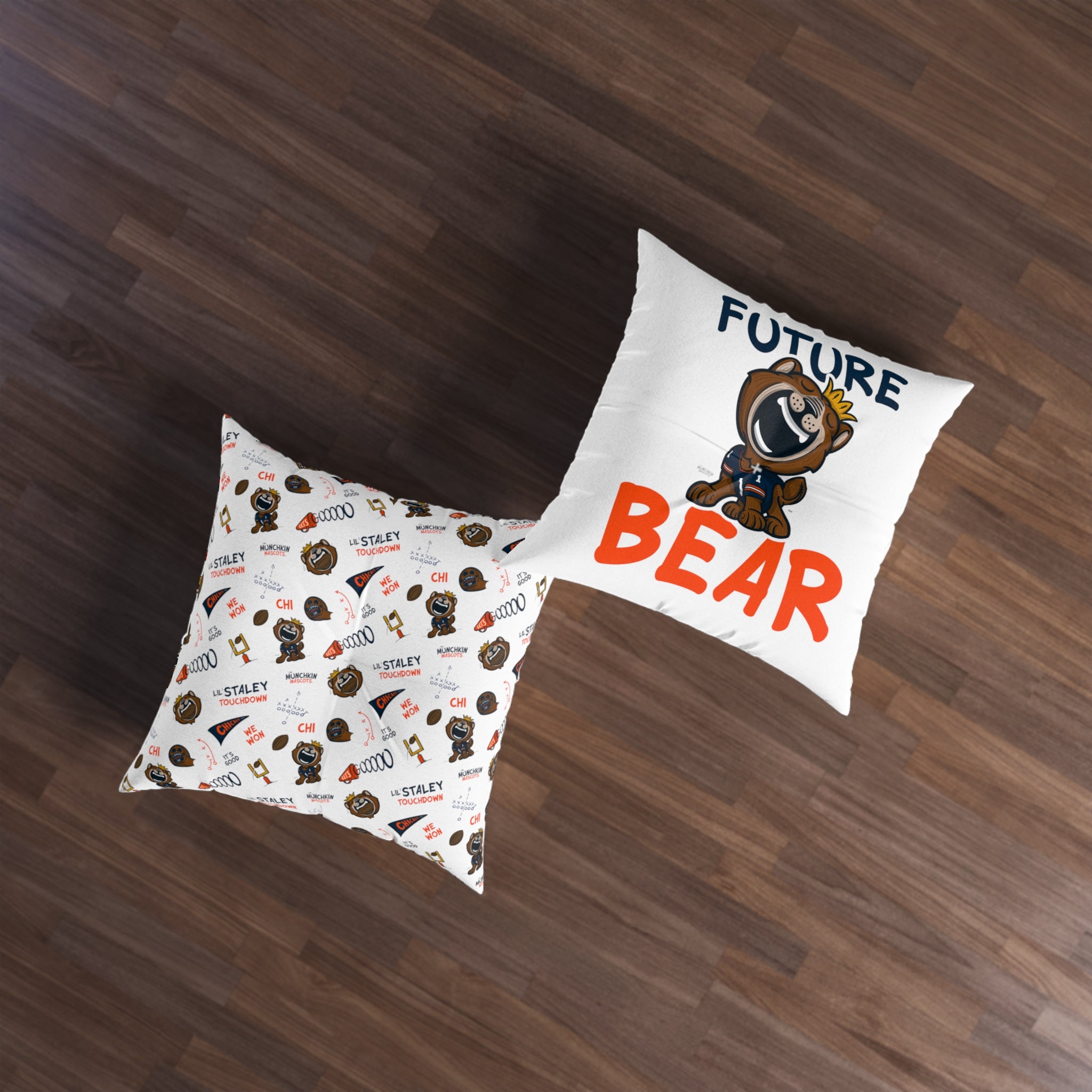 Tufted Floor Pillow, Square - Pattern + Future - Lil' Staley CHI Football