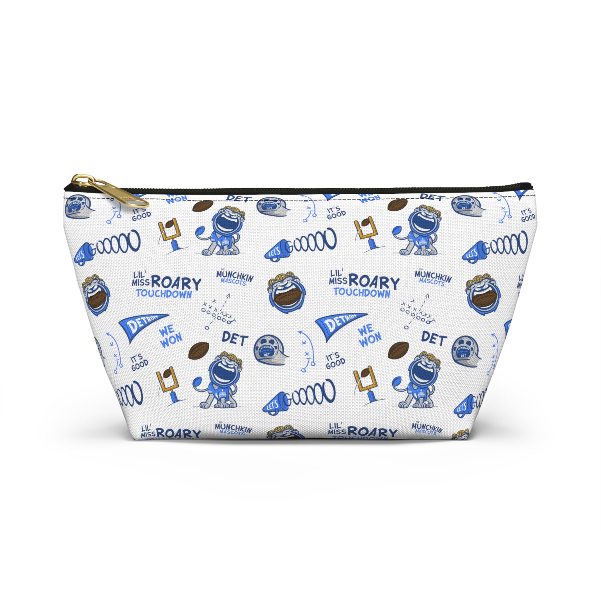 Accessory Pouch w T-bottom - Pattern - Lil' Miss Roary DET Football