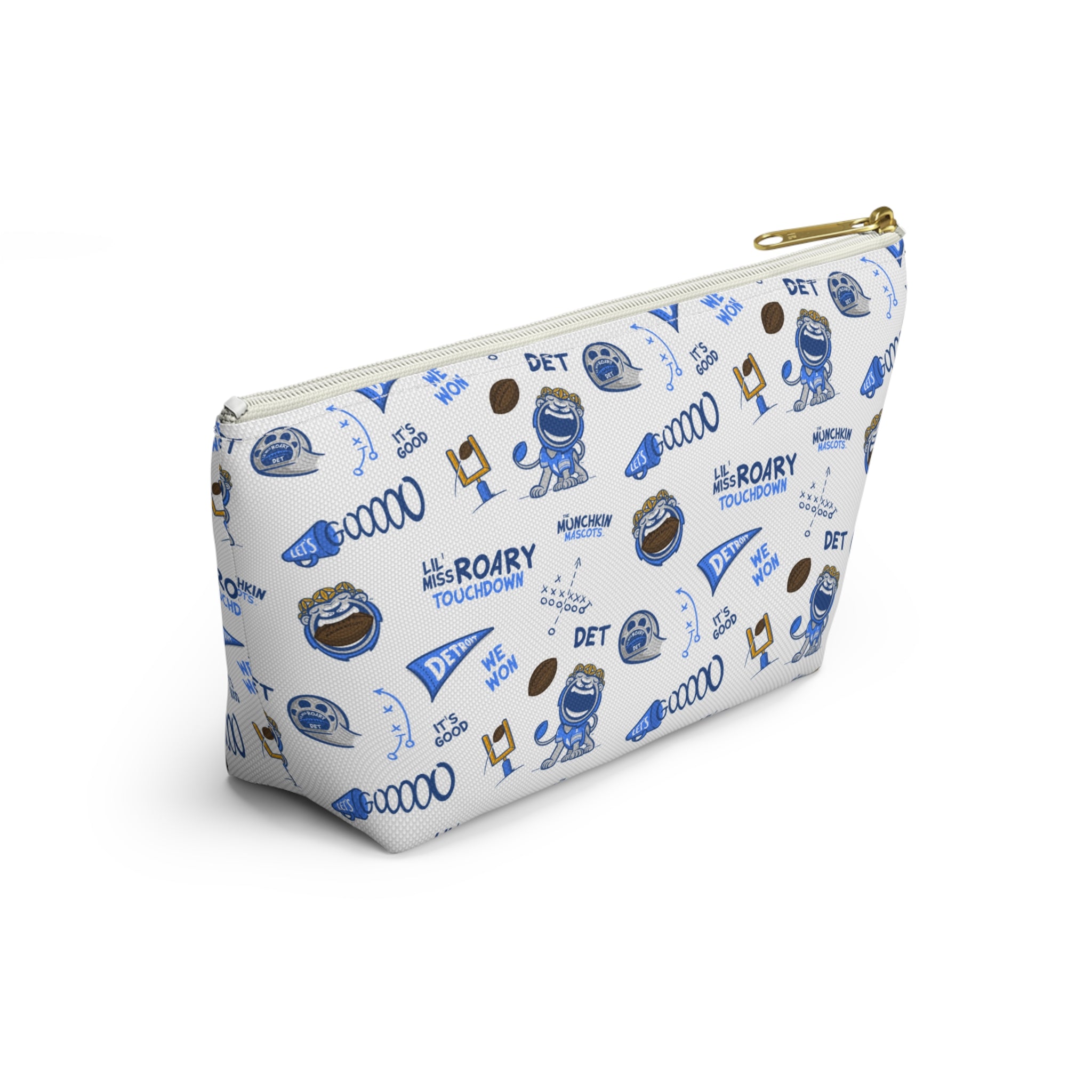 Detroit Football Accessory Pouch Lil' Miss Roary Themed | Hand-Drawn Art | Gifts for Kids
