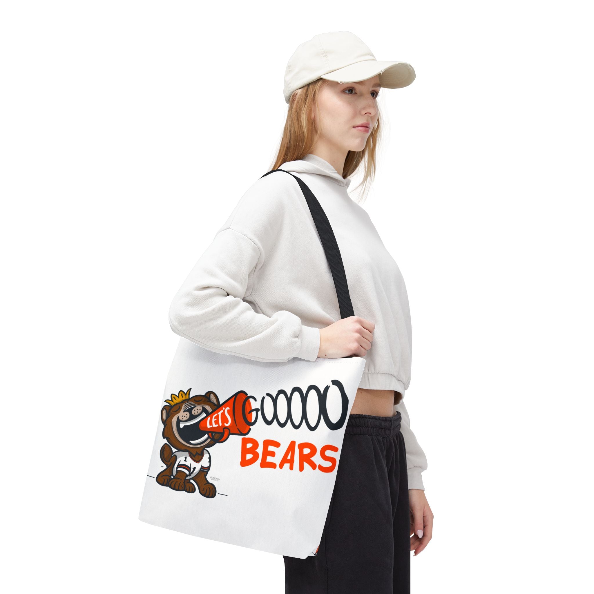 Chicago Football Tote Bag Lil' Staley 'Let's Go' + Pattern | Hand-Drawn Art | Gifts for Parents