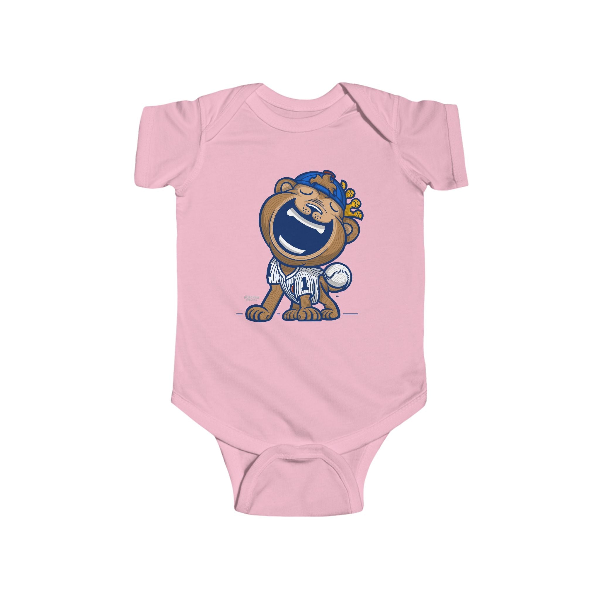 Chicago Baseball Newborn & Infant Lil' Clark 'Munchkin Mascot' Jersey Bodysuit | Hand-Drawn Art | Gifts for Newborns
