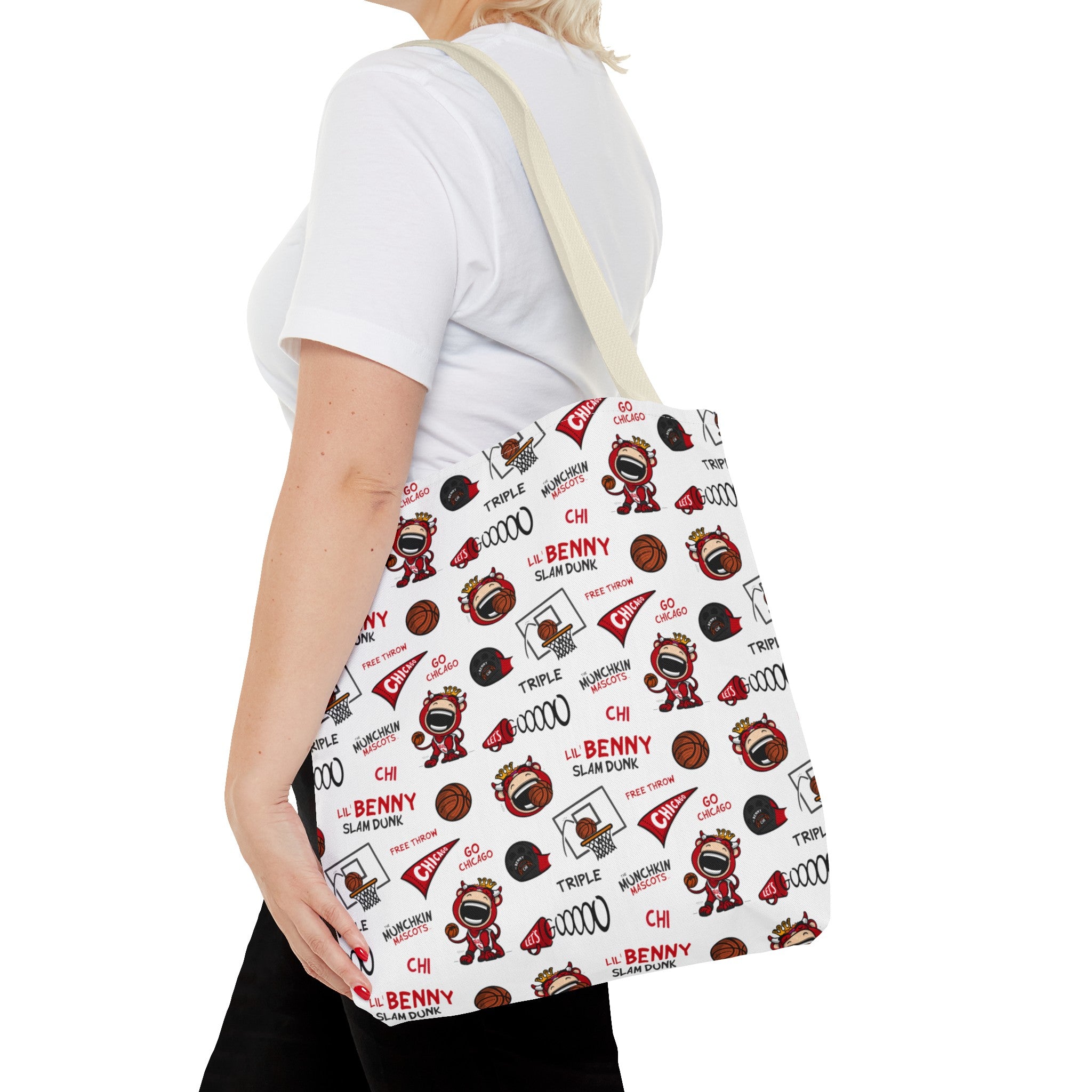 Tote Bag (AOP) - Pattern - Lil' Benny CHI Basketball