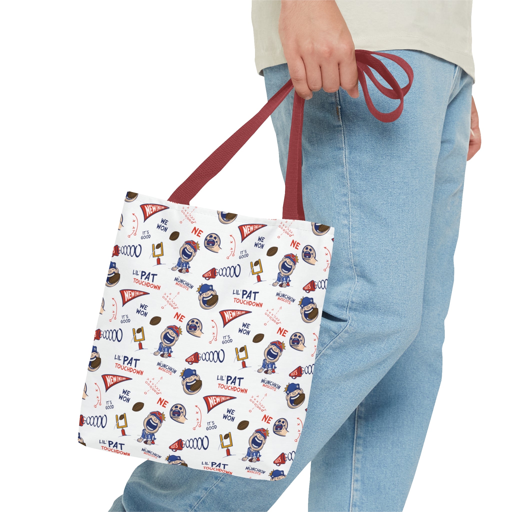 Tote Bag (AOP) - Pattern - Lil' Pat NE Football