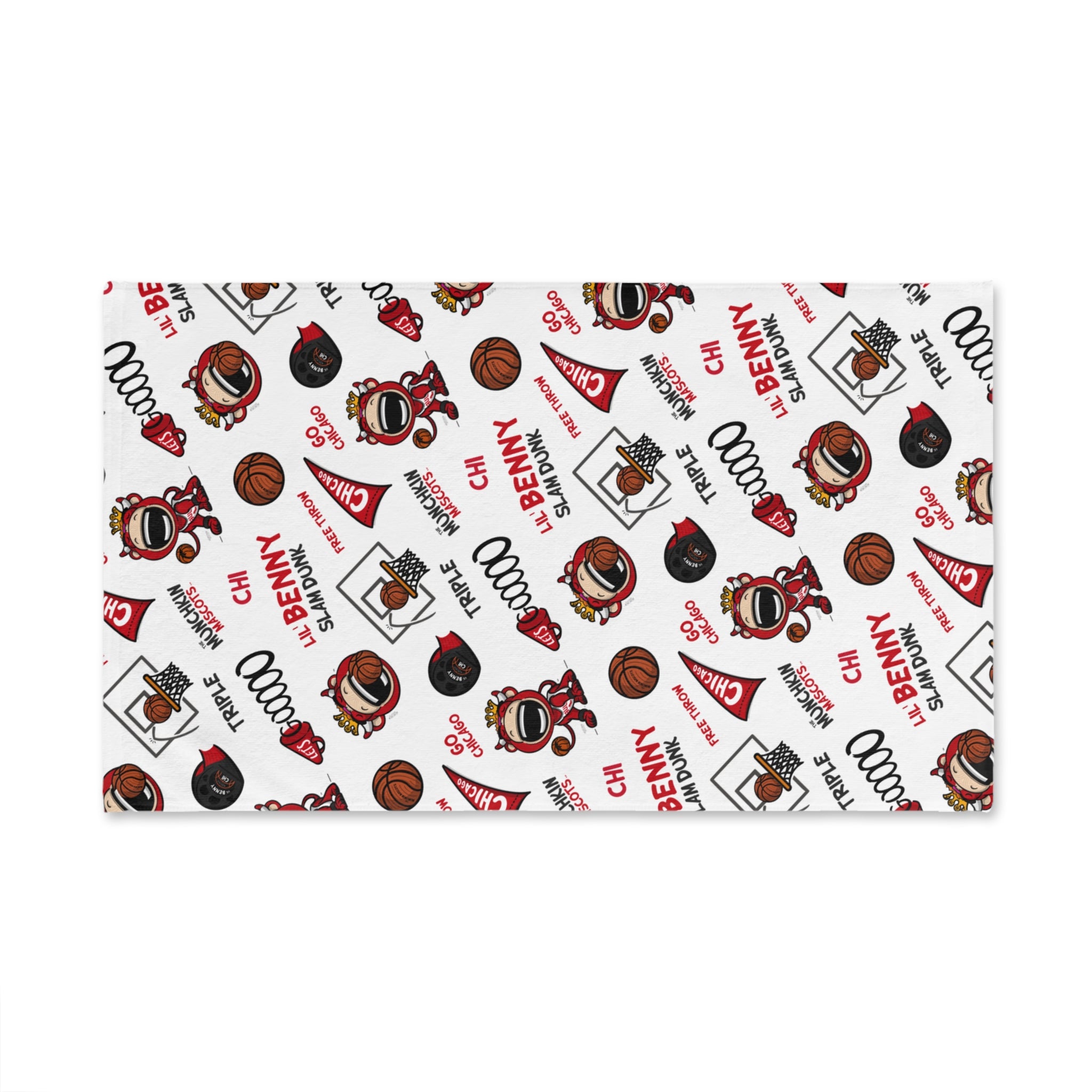 Chicago Basketball Hand Towel Lil' Benny Pattern | Hand-Drawn Art | Gifts for Kids