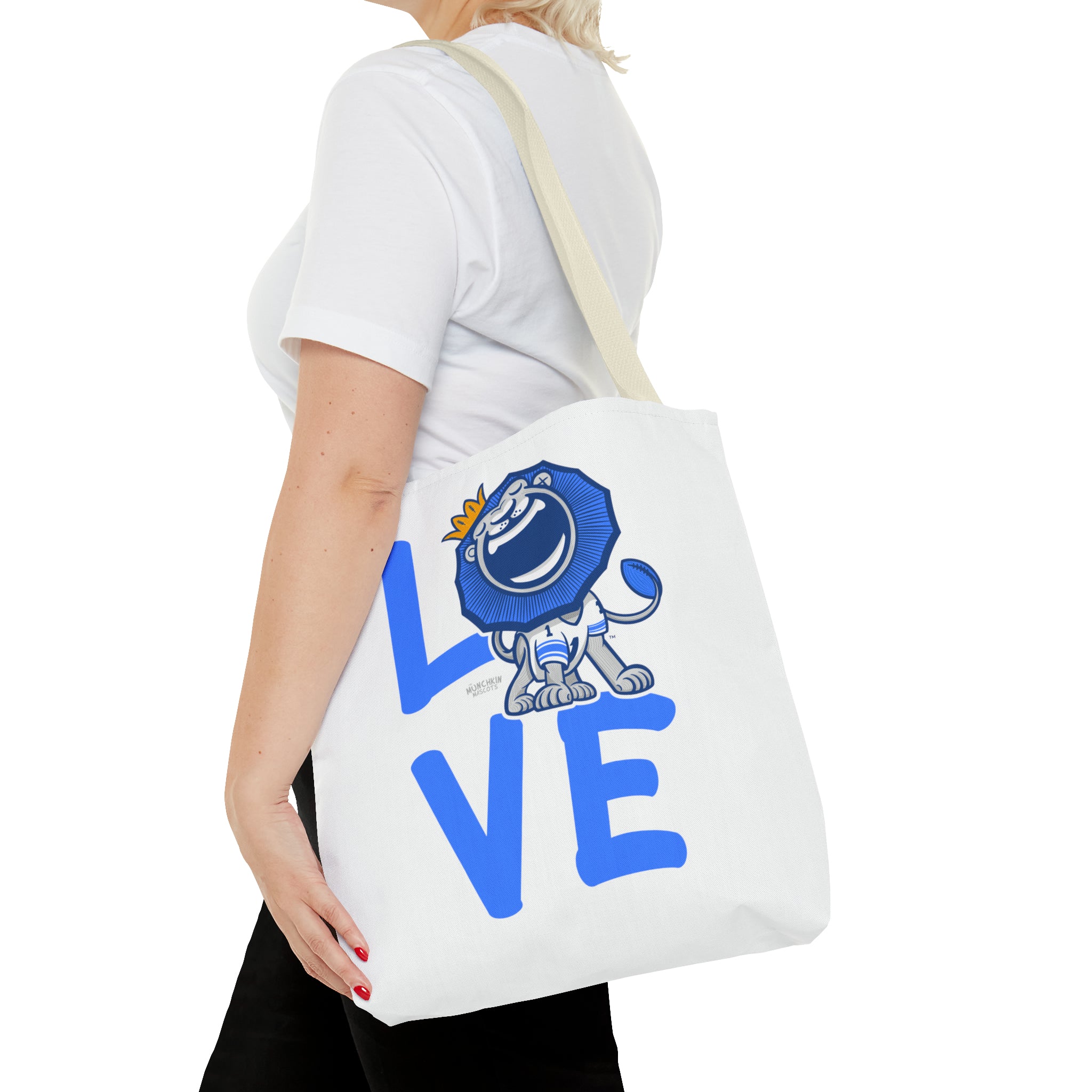 Tote Bag (AOP) - LOVE + Lets Go - Lil' Roary DET Football