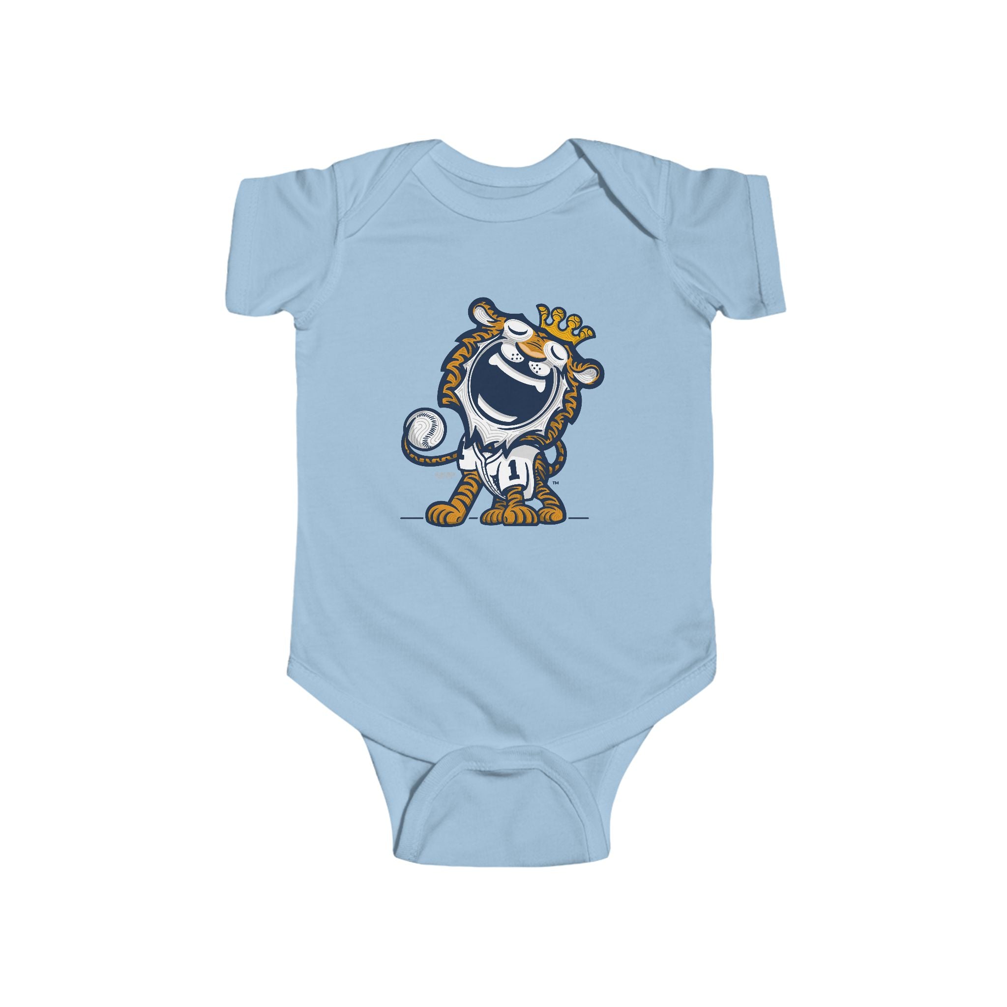 Detroit Baseball Newborn & Infant Lil' Paws 'Munchkin Mascot' Jersey Bodysuit | Hand-Drawn Art | Gifts for Newborns