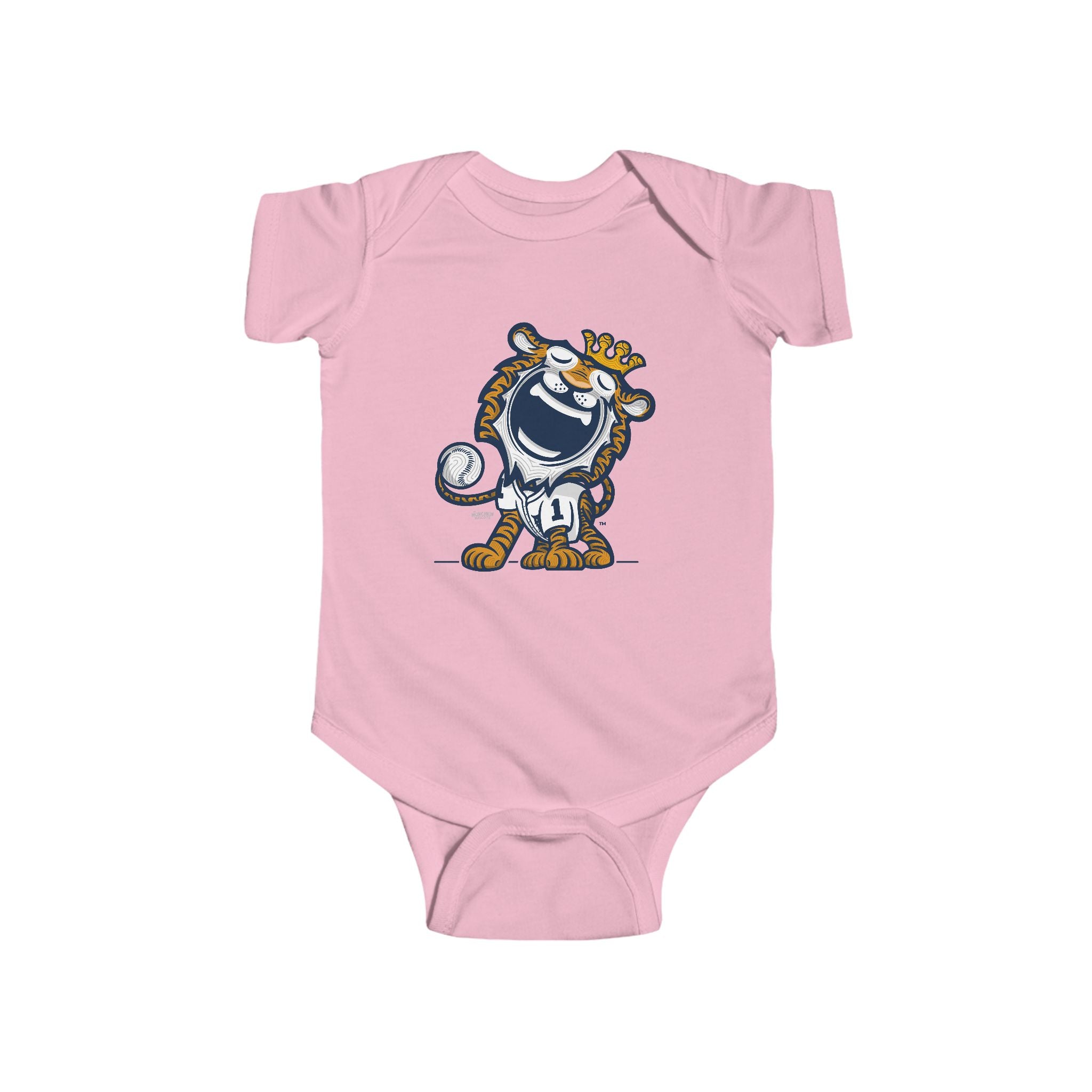 Detroit Baseball Newborn & Infant Lil' Paws 'Munchkin Mascot' Jersey Bodysuit | Hand-Drawn Art | Gifts for Newborns
