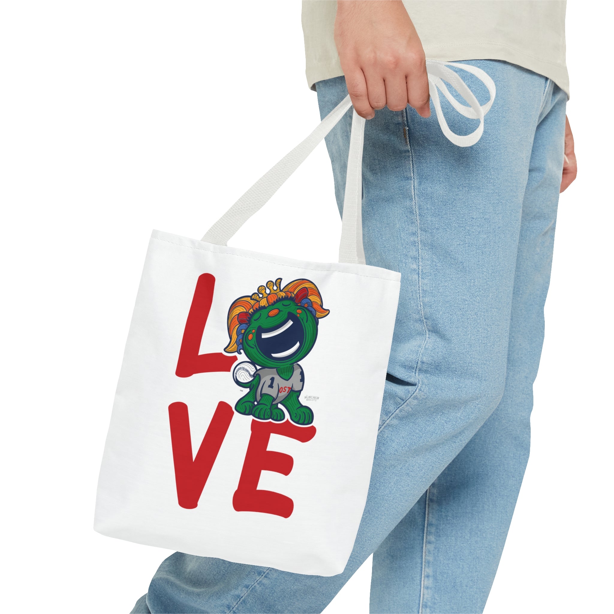 Tote Bag (AOP) - LOVE + Lets Go - Lil' Miss Tessie BOS Baseball