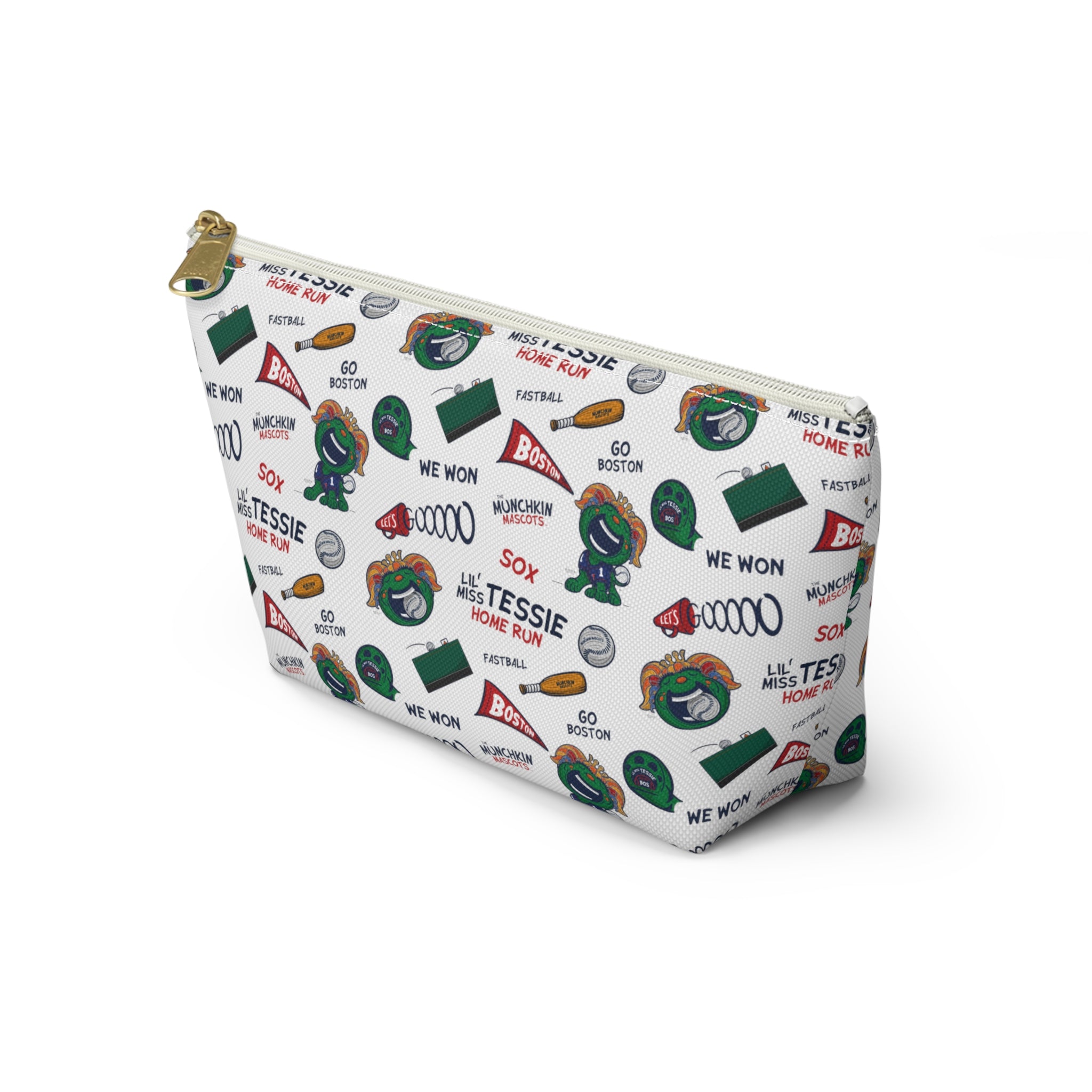 Accessory Pouch w T-bottom - Pattern - Lil' Miss Tessie BOS Baseball