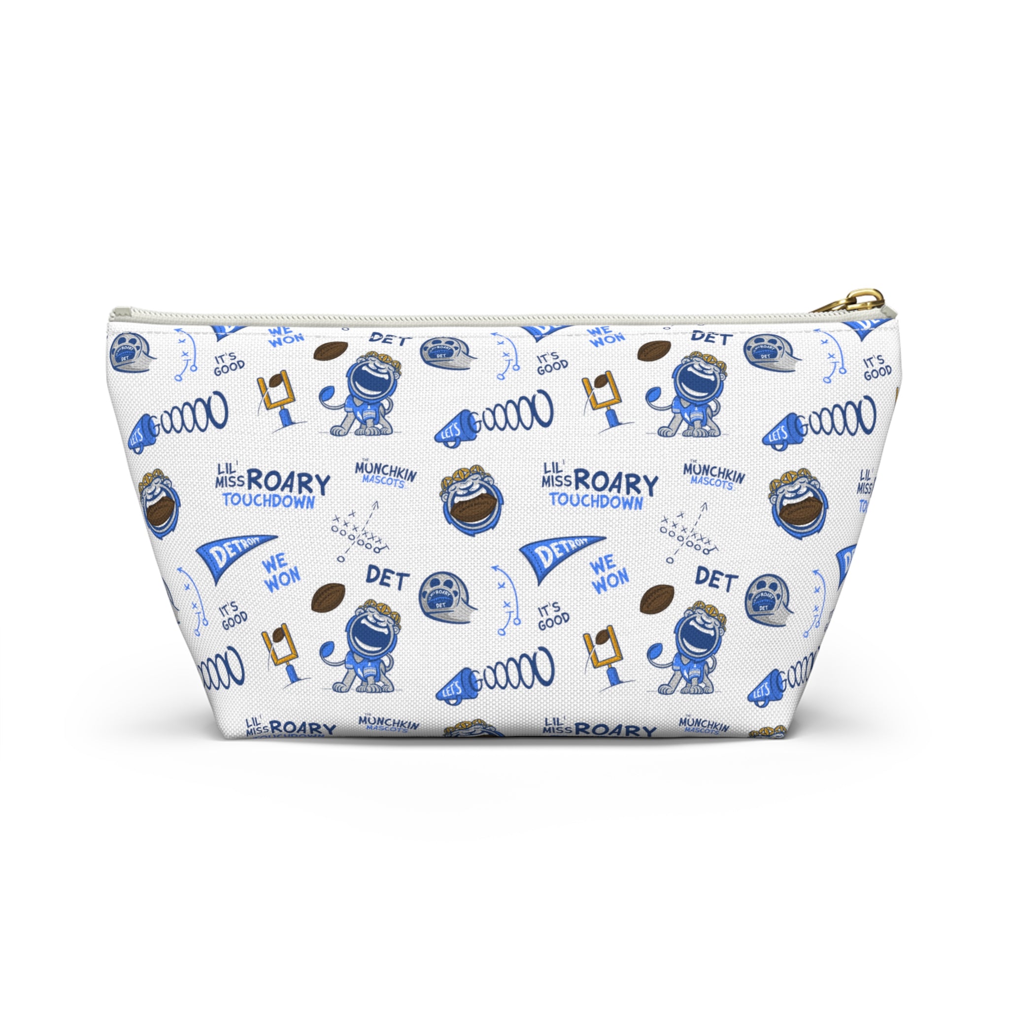 Accessory Pouch w T-bottom - Pattern - Lil' Miss Roary DET Football