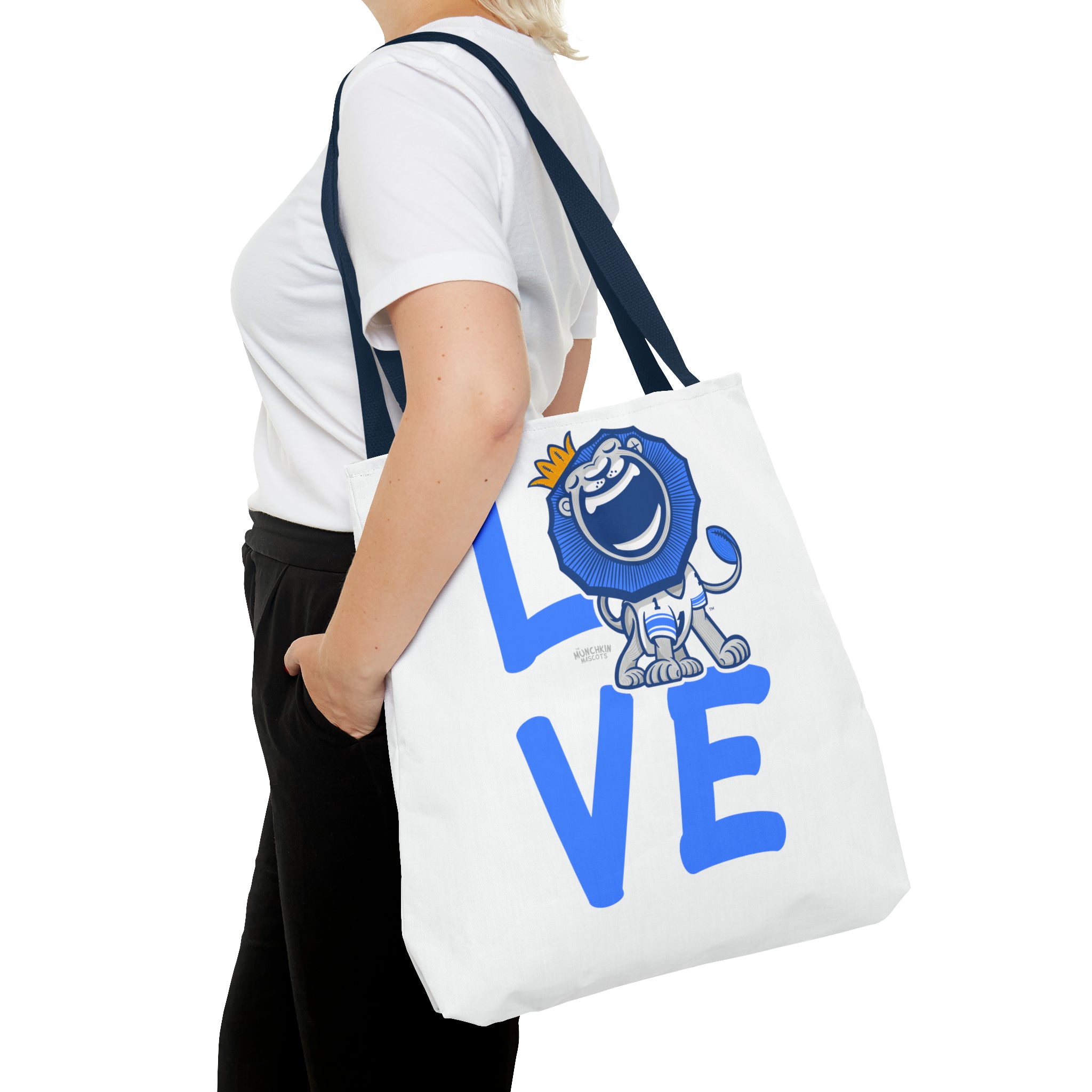 Tote Bag (AOP) - LOVE + Lets Go - Lil' Roary DET Football