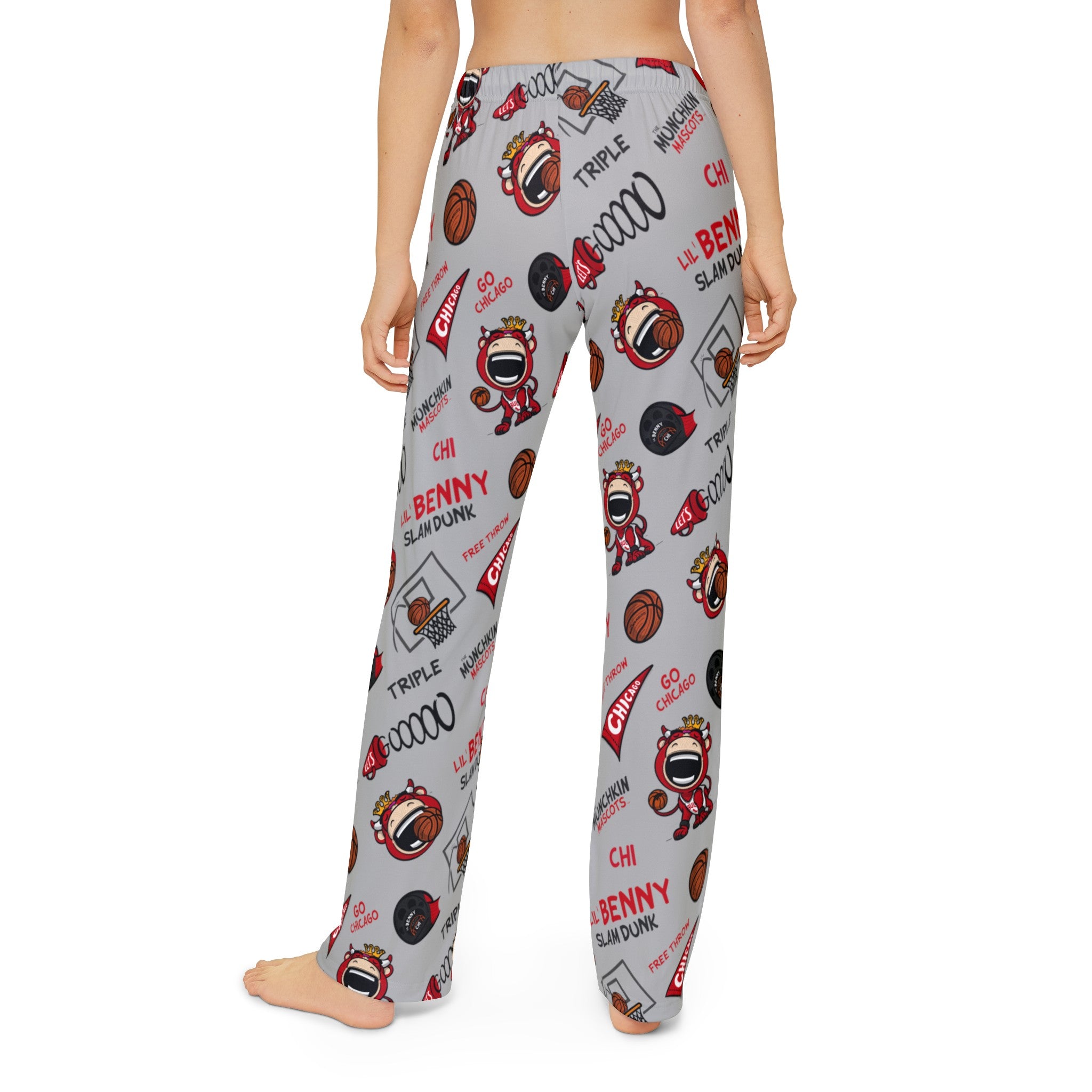 Kids Pajama Pants (AOP) - Pattern - Lil' Benny CHI Basketball