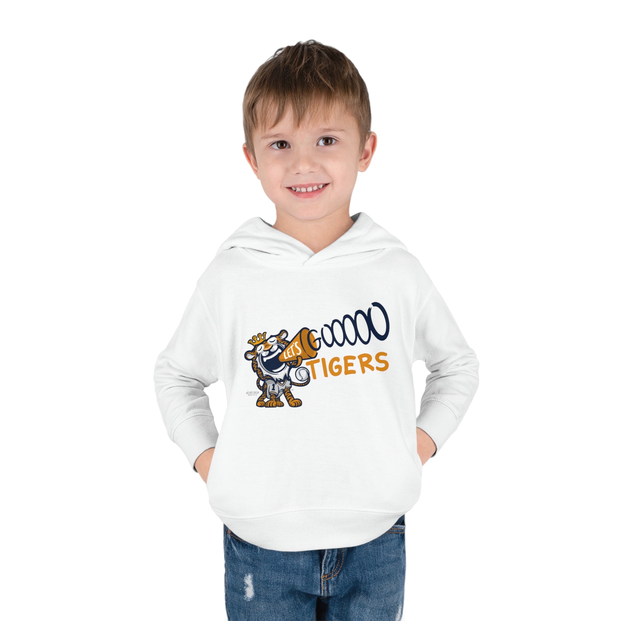 Toddler Pullover Fleece Hoodie - Let's Go - Lil' Paws DET Baseball