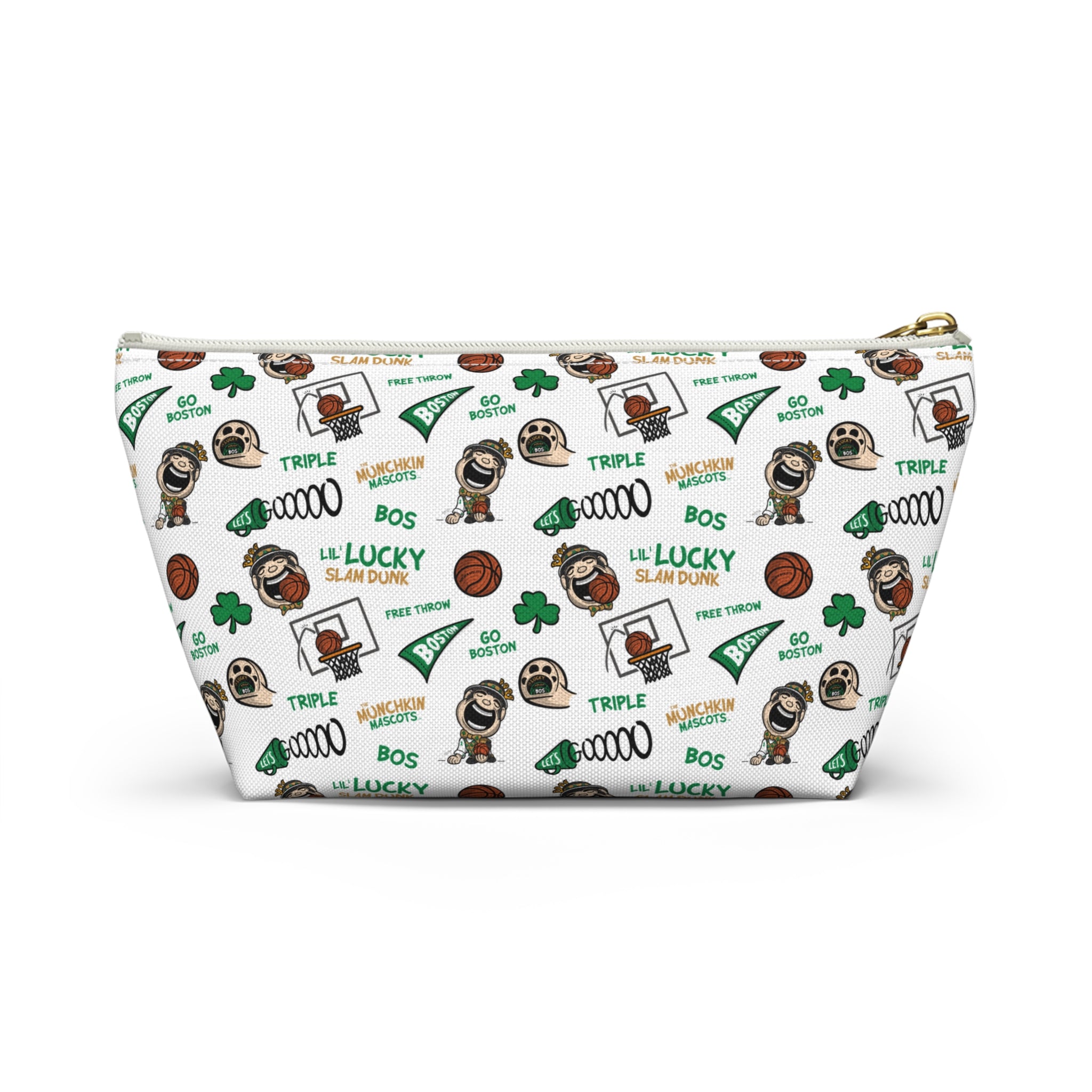 Boston Basketball Accessory Pouch Lil' Lucky Themed | Hand-Drawn Art | Gifts for Kids