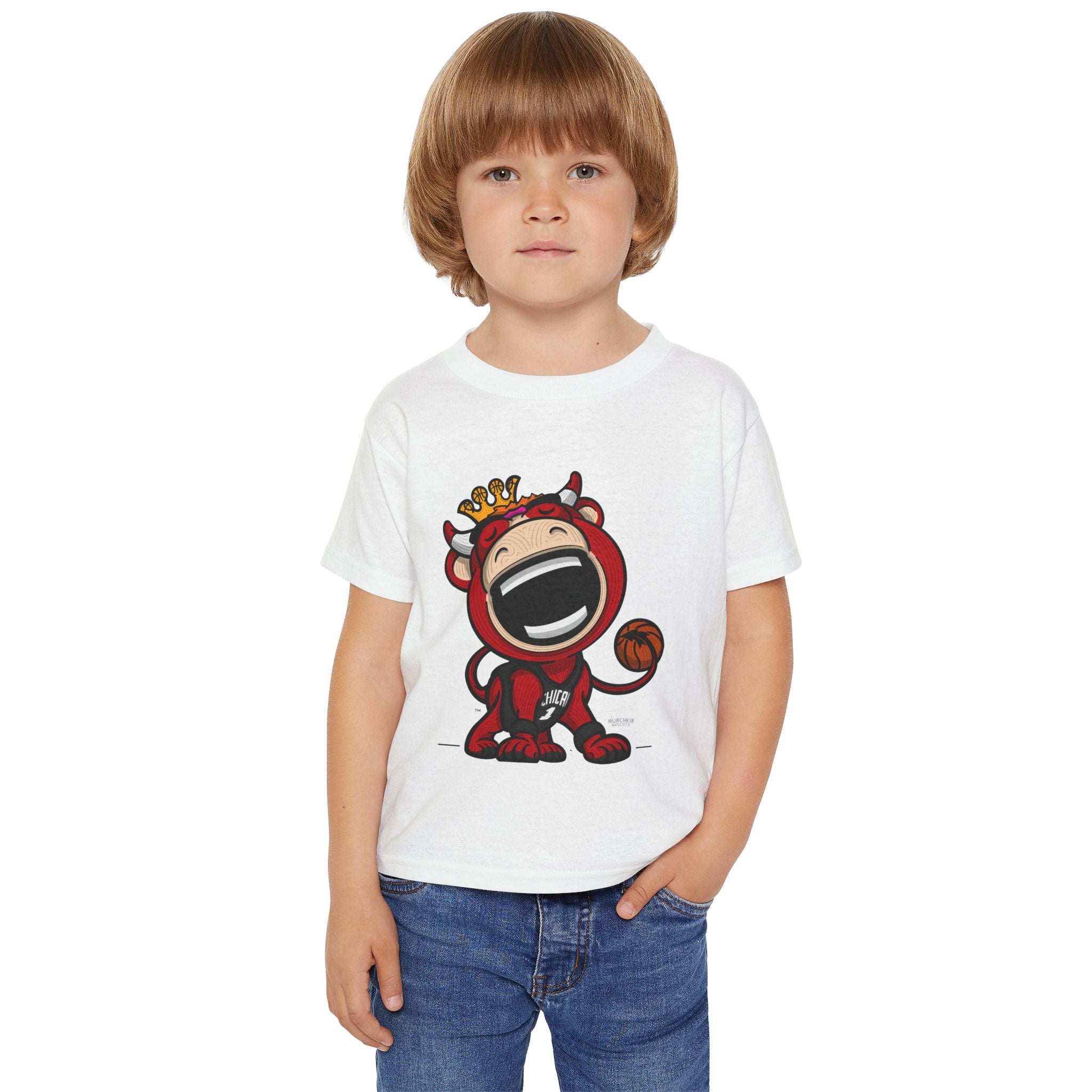 Chicago Basketball Toddler Tshirt Lil' Benny 'Home/Away Mascot' | Hand-Drawn Art | Gifts for Kids
