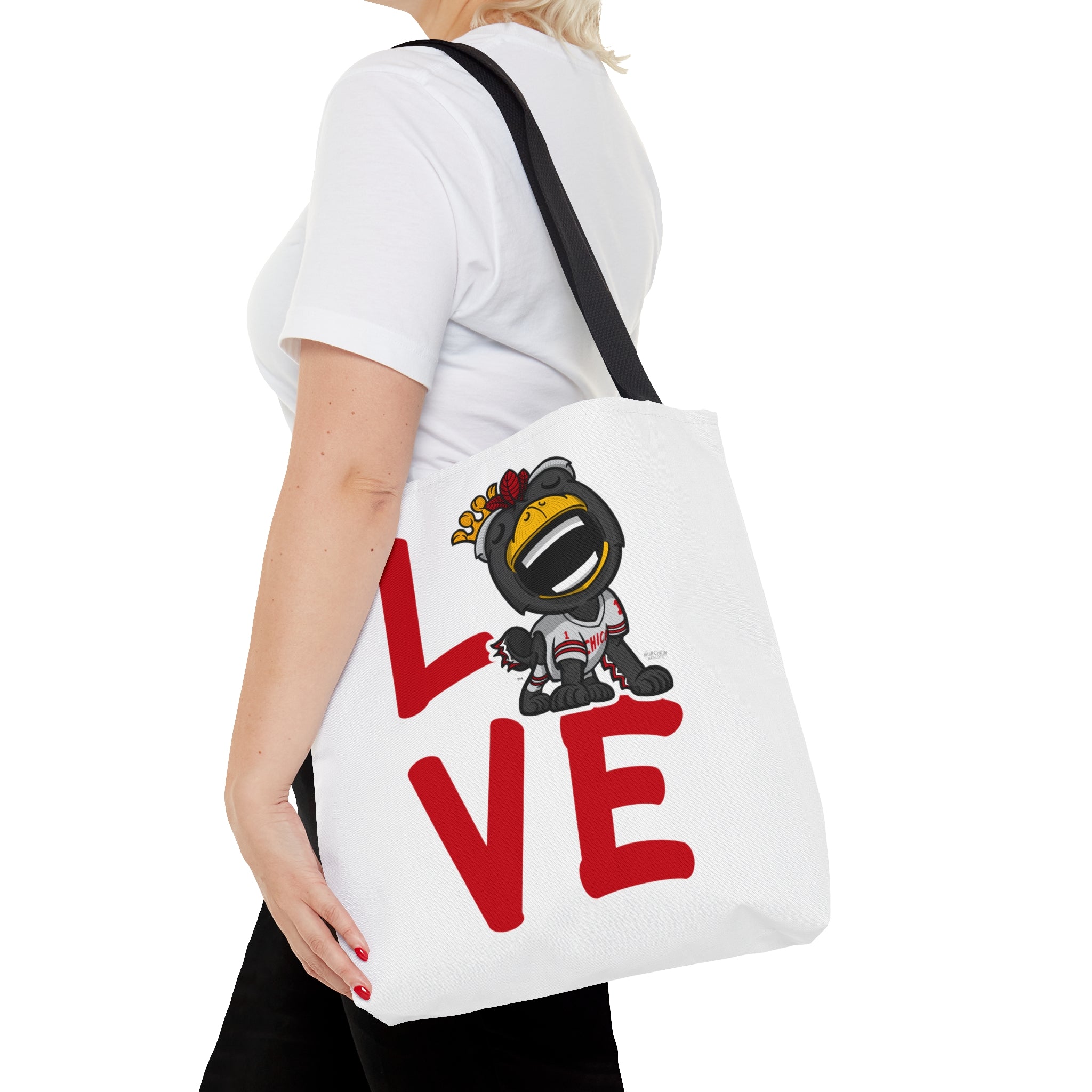 Tote Bag (AOP) - LOVE + Lets Go - Lil' Tommy CHI Hockey