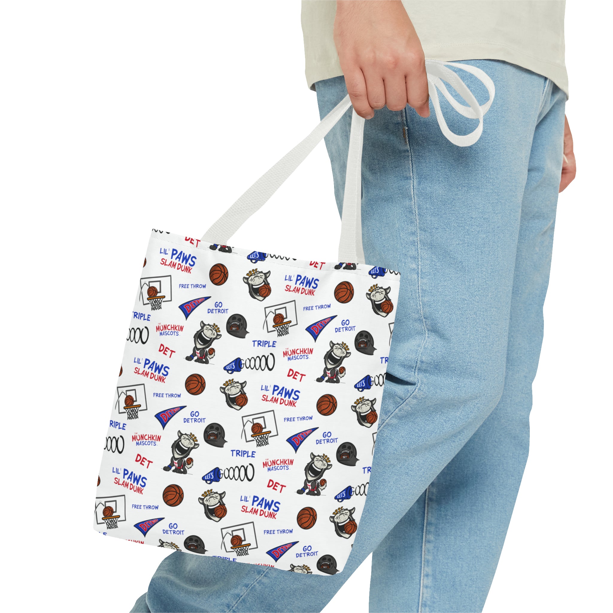 Tote Bag (AOP) - Pattern - Lil' Hooper DET Basketball