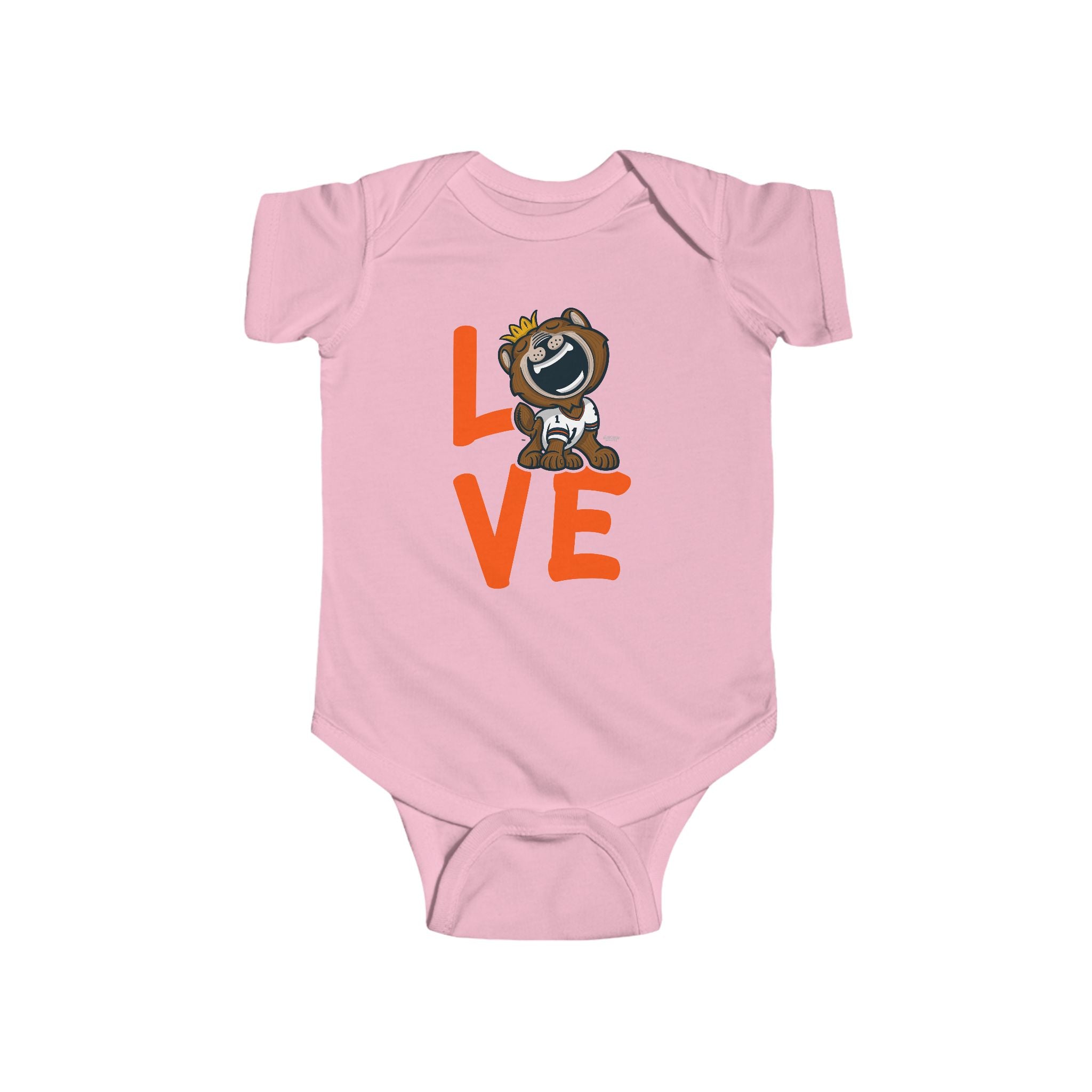 Chicago Football Newborn & Infant Lil' Staley 'LOVE' Jersey Bodysuit | Hand-Drawn Art | Gifts for Newborns