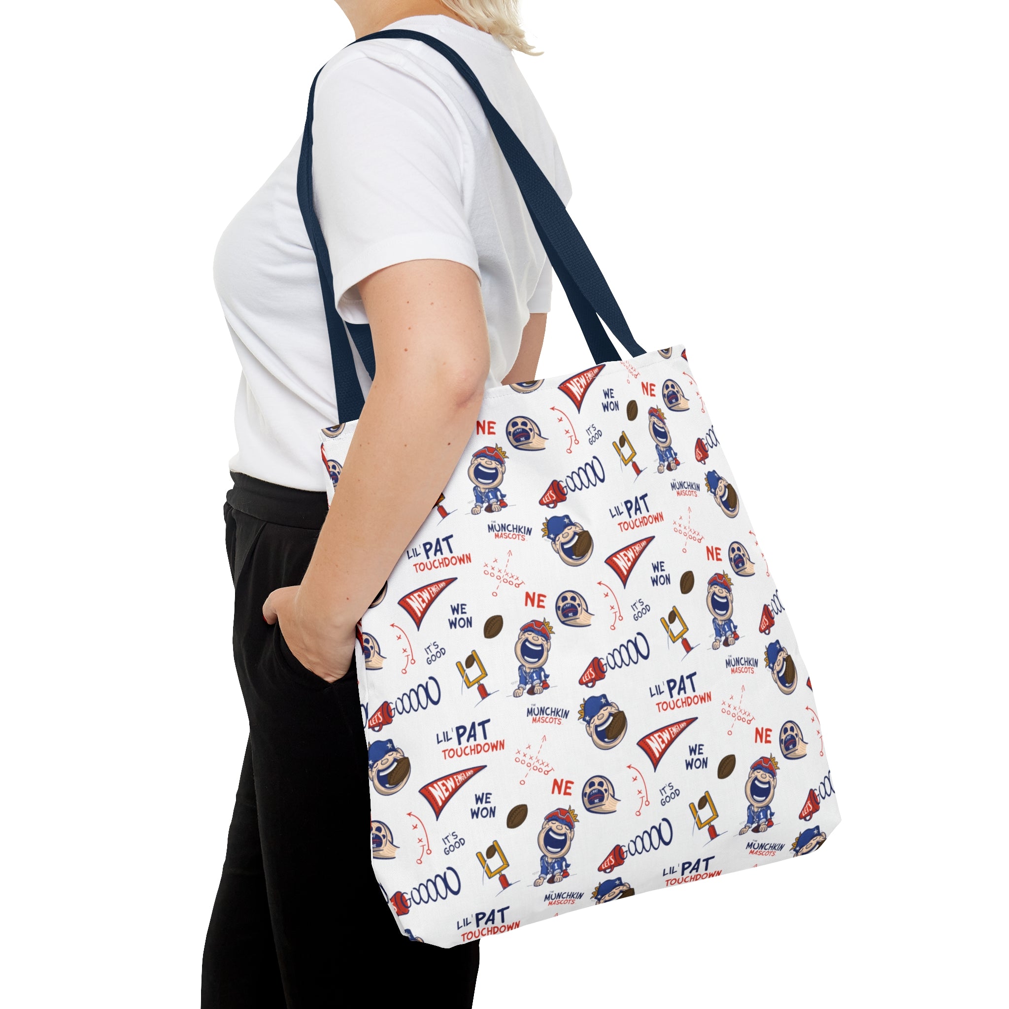 Tote Bag (AOP) - Pattern - Lil' Pat NE Football