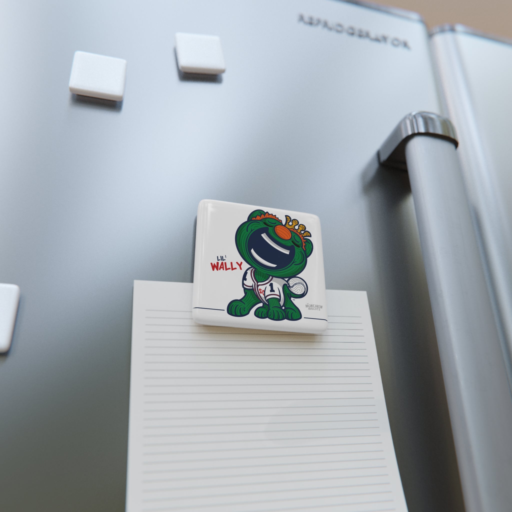 Boston Baseball Porcelain Magnet Lil' Wally 'Munchkin Mascot' | Hand-Drawn Art | Gifts for Kids