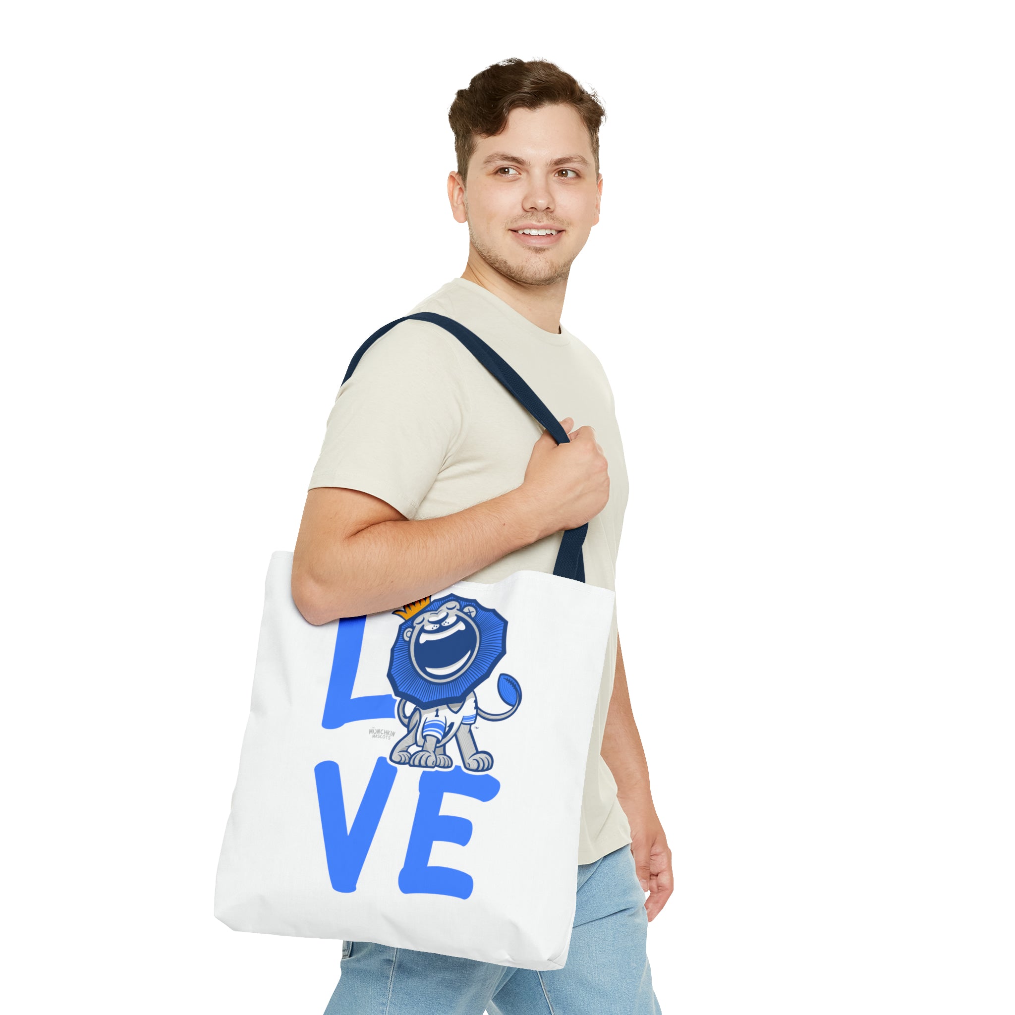 Tote Bag (AOP) - LOVE + Lets Go - Lil' Roary DET Football