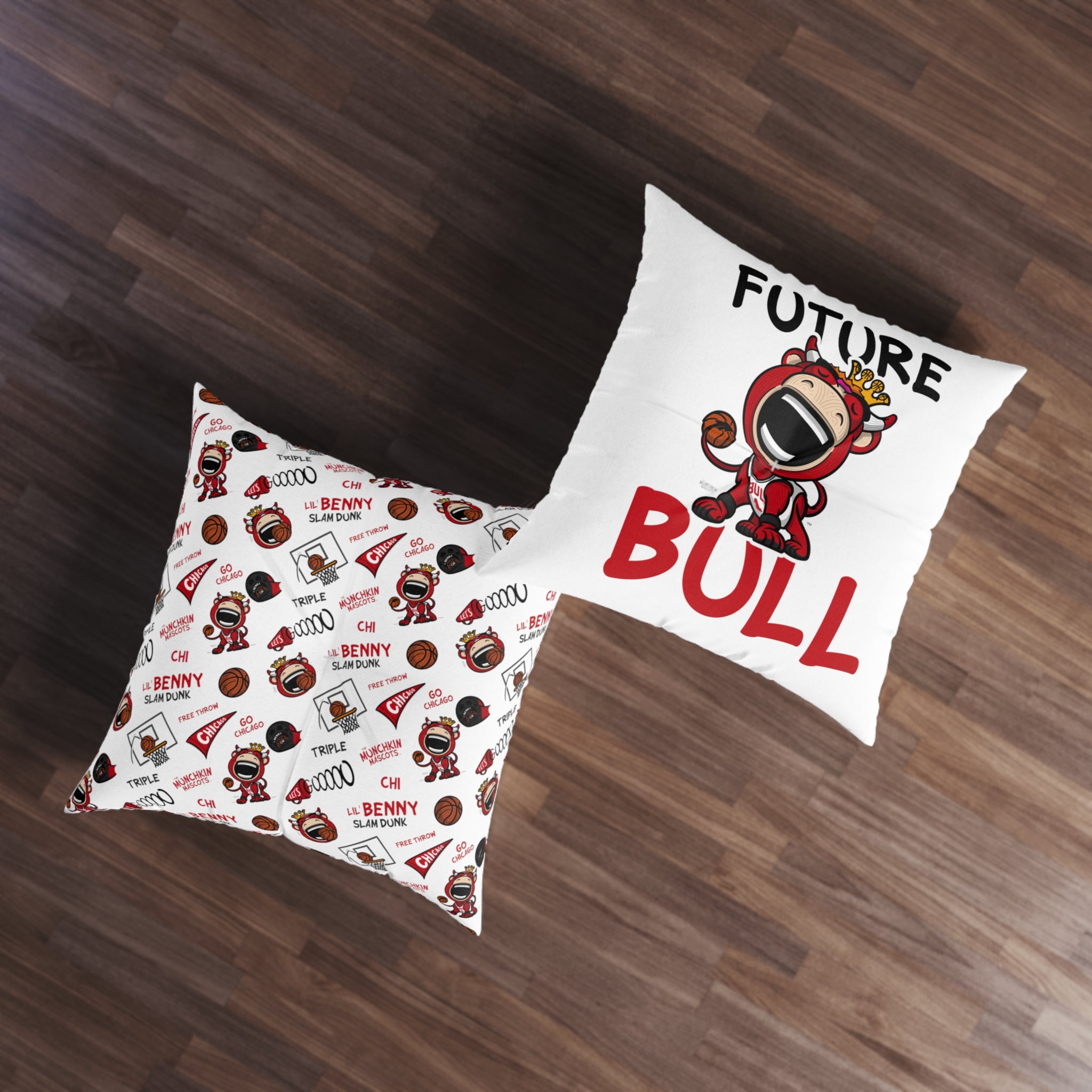 Tufted Floor Pillow, Square - Pattern + Future - Lil' Benny CHI Basketball