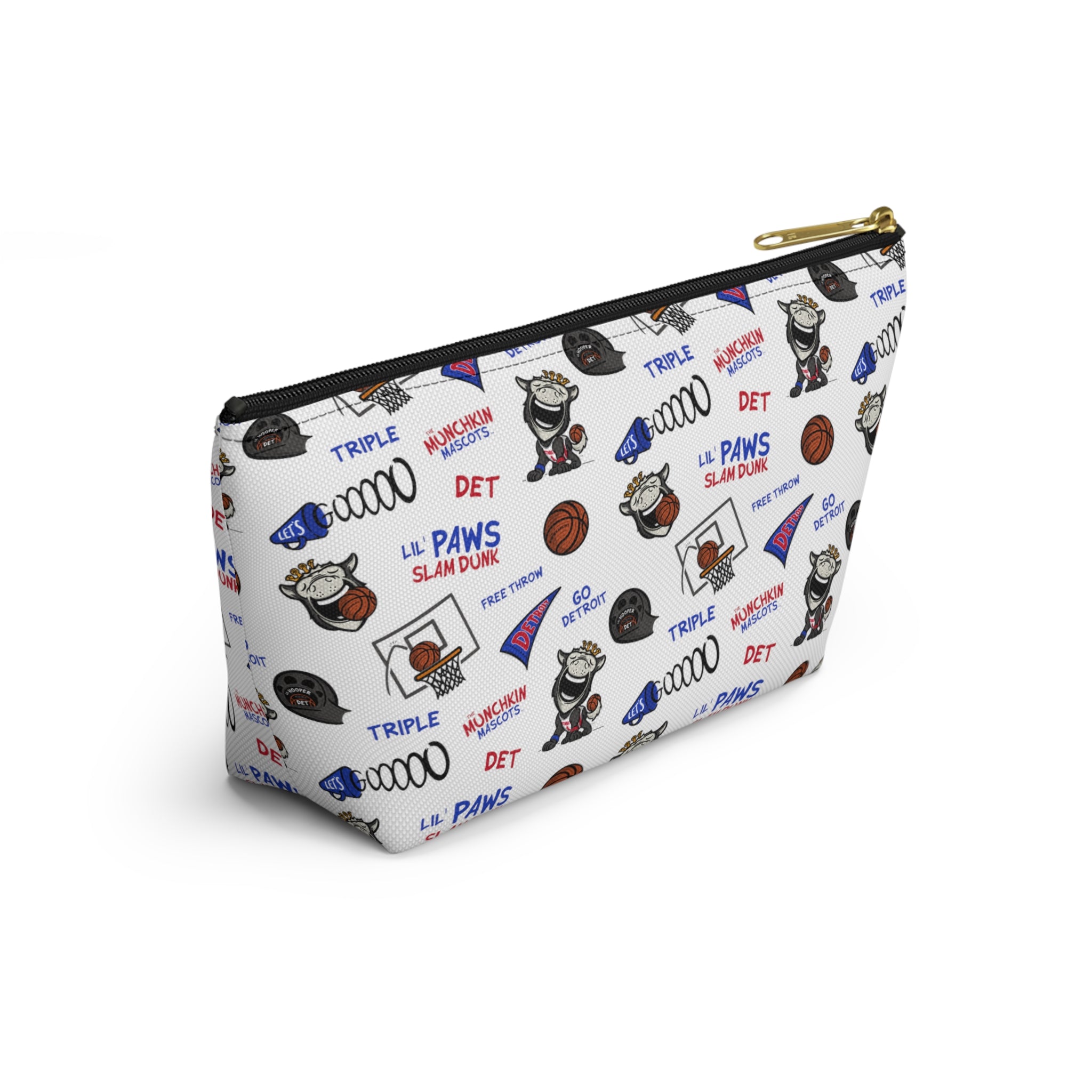 Accessory Pouch w T-bottom - Pattern- Lil' Hooper DET Basketball