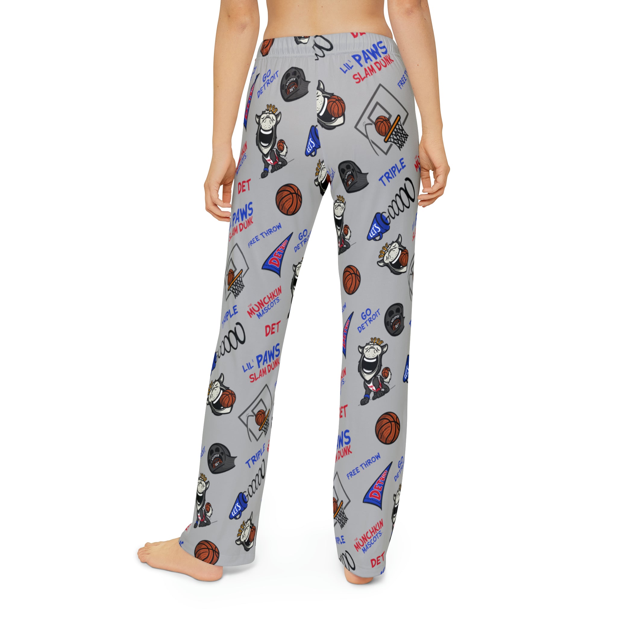 Kids Pajama Pants (AOP) - Pattern - Lil' Hooper DET Basketball